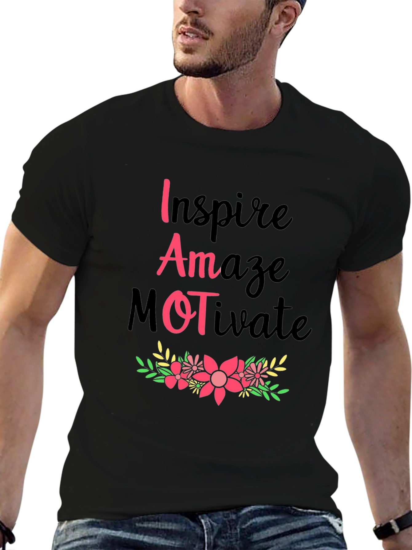 Inspire Amaze Motivate Floral Graphic Tee