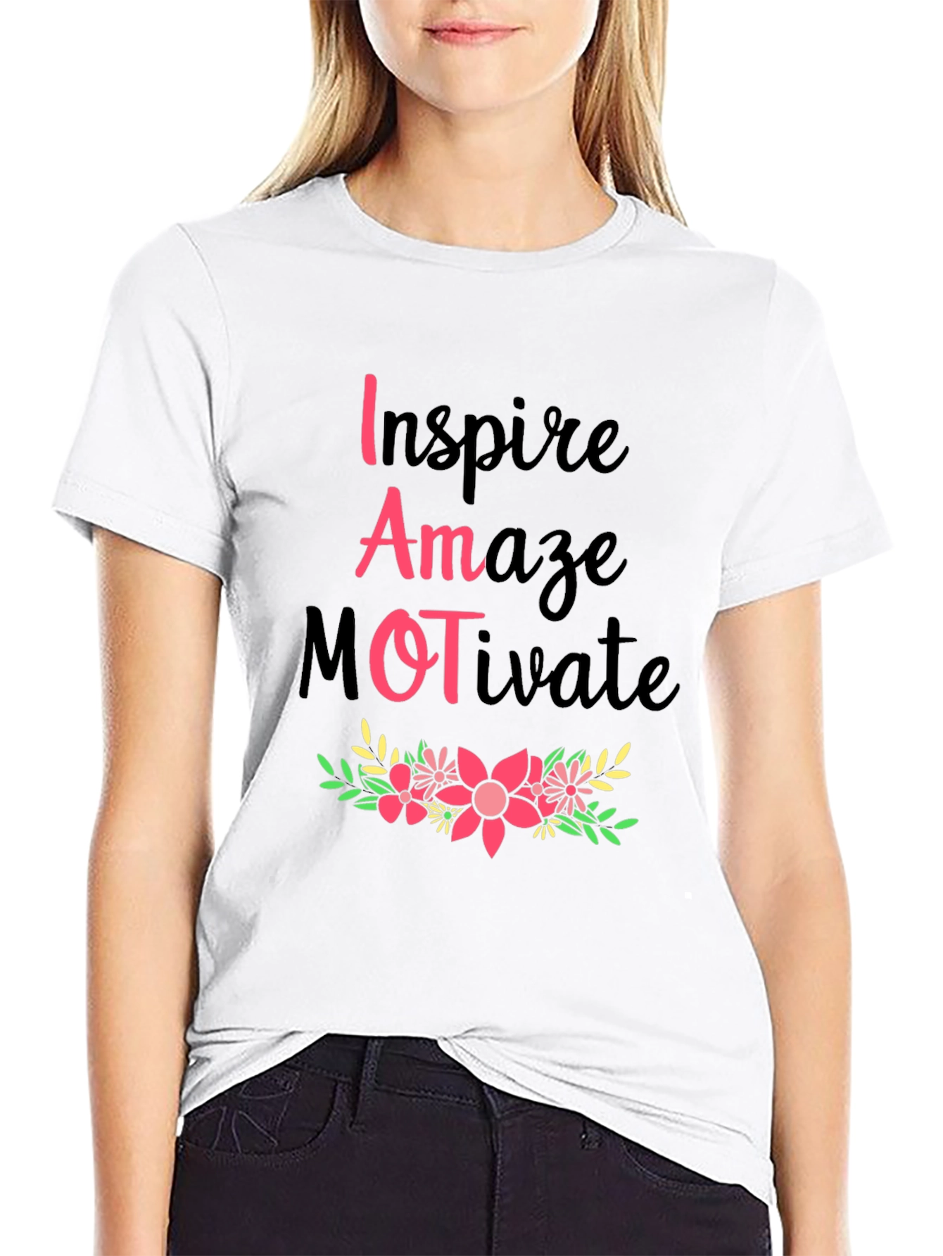 Inspire Amaze Motivate Floral Graphic Tee