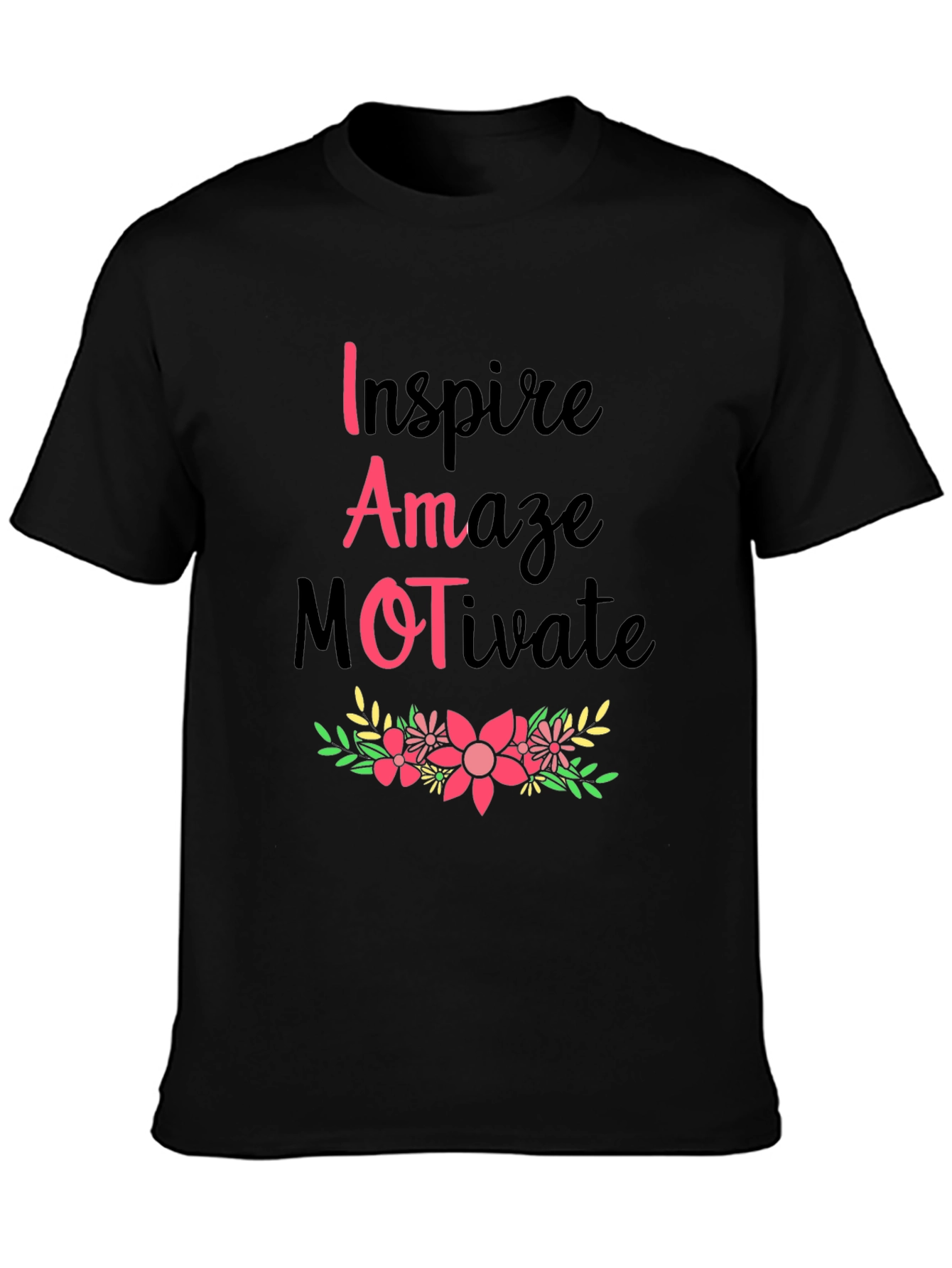 Inspire Amaze Motivate Floral Graphic Tee