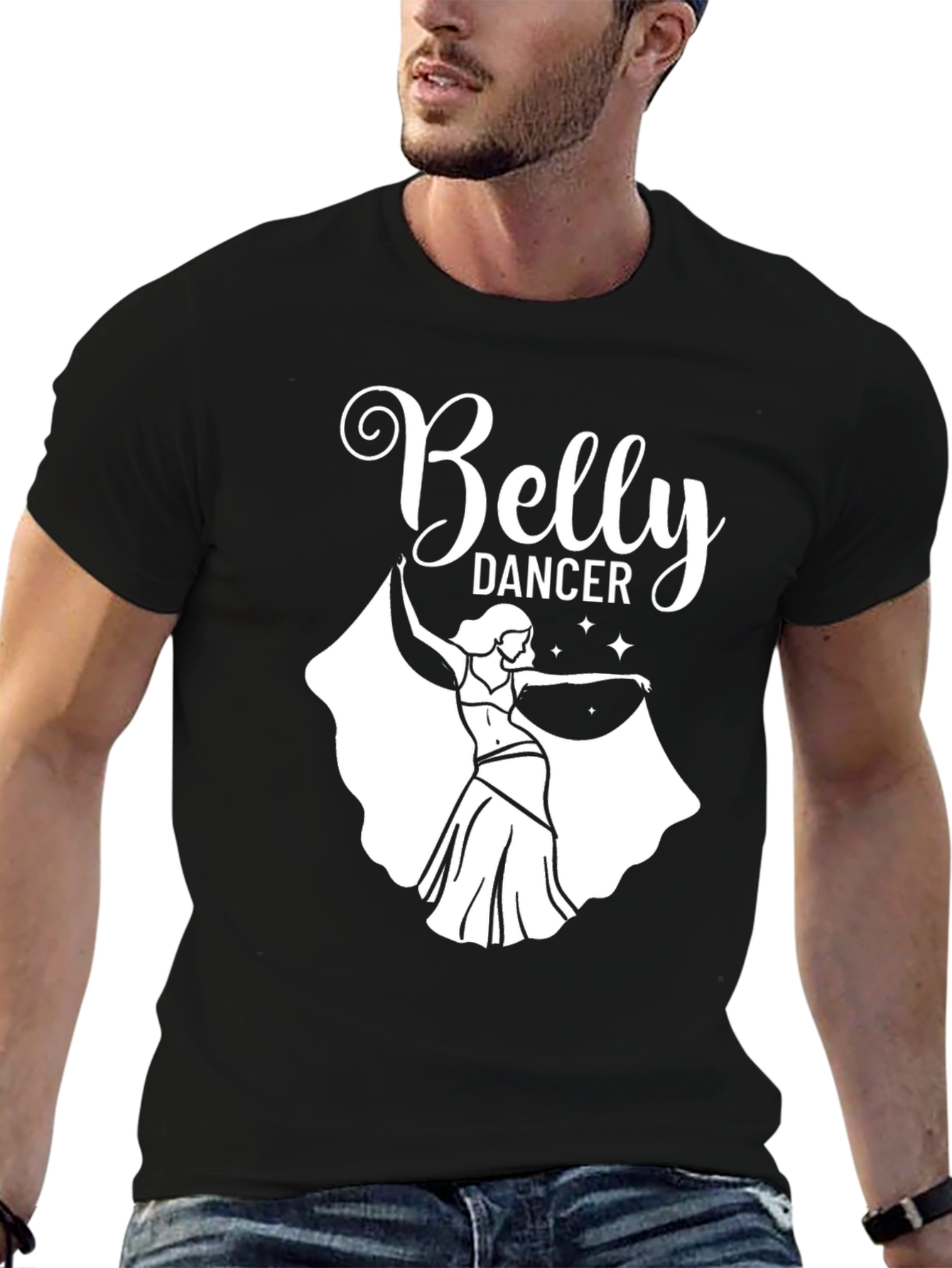 Belly Dancer Graphic Tee - Mens Black T-Shirt