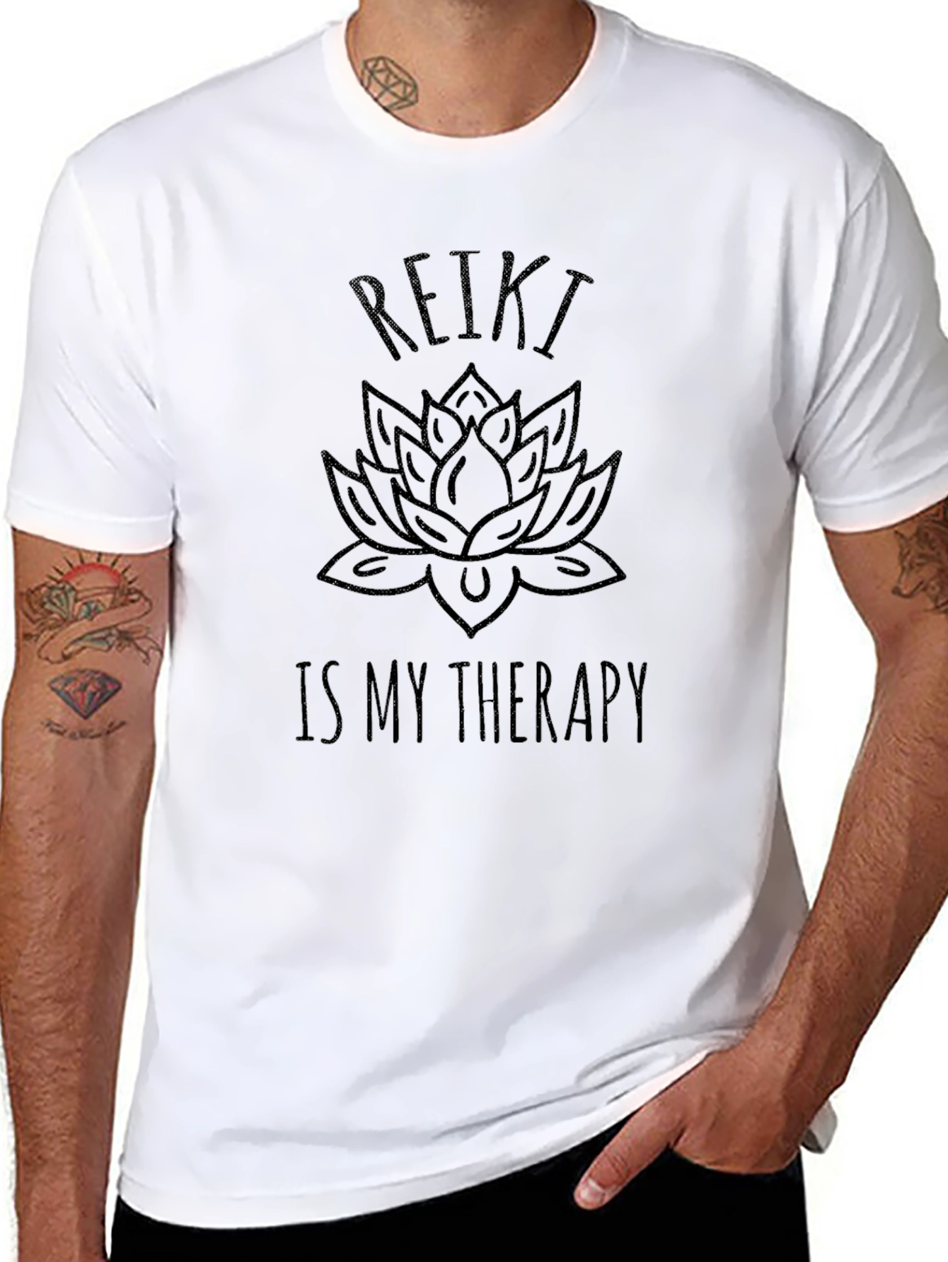 Reiki Therapy Lotus Flower Graphic T-Shirt