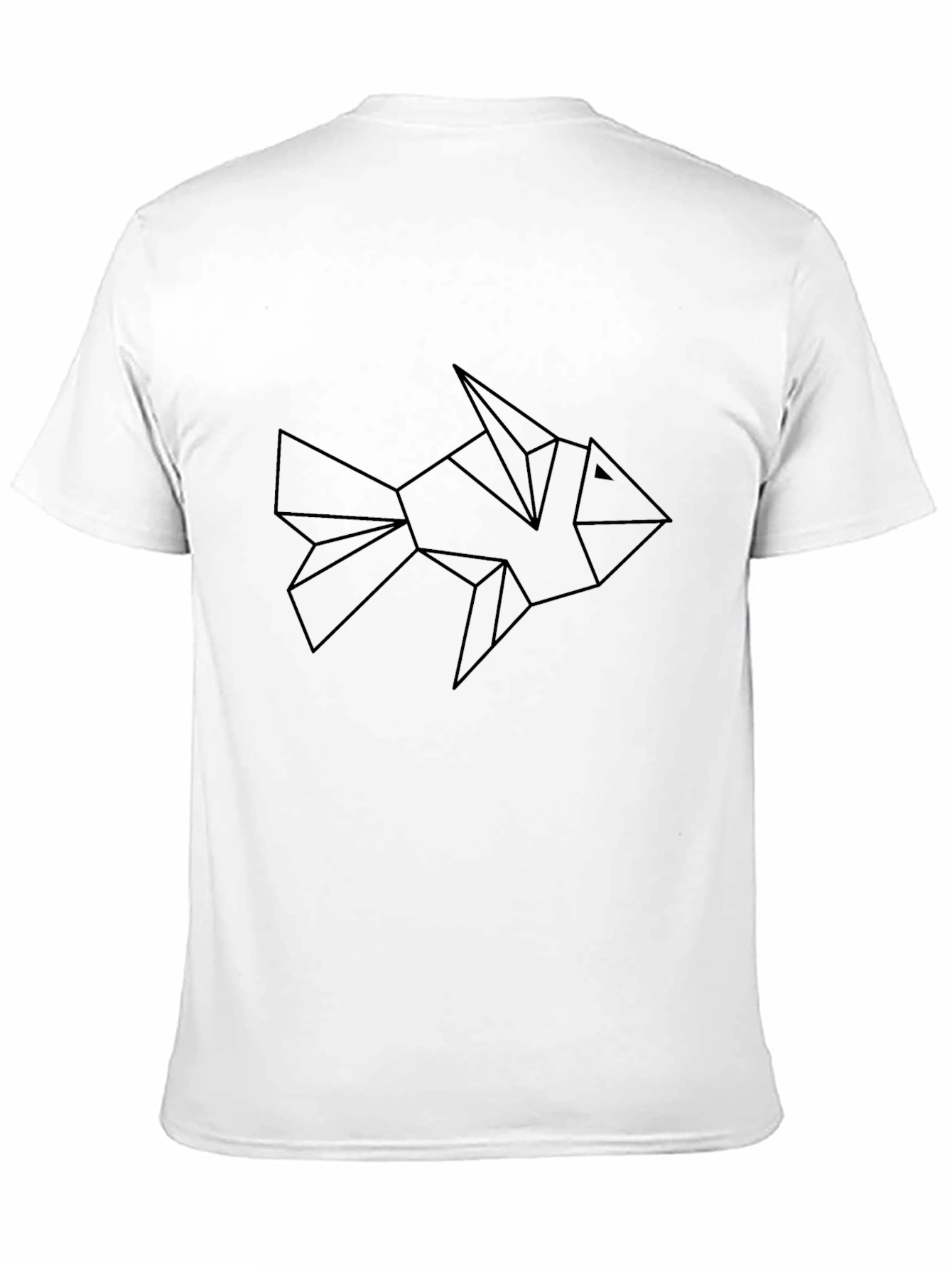 Geometric Fish Graphic Tee - Modern Black T-Shirt