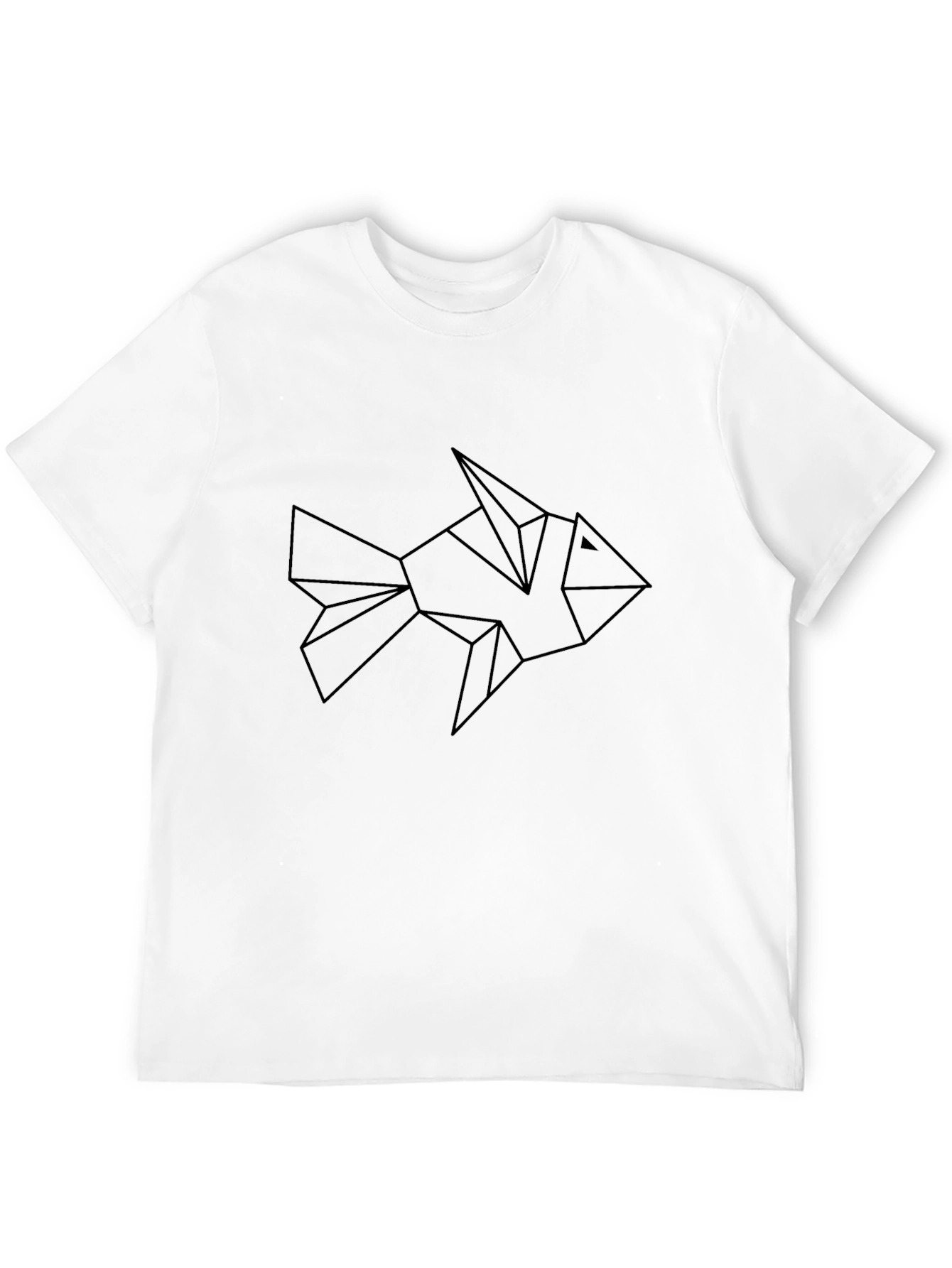 Geometric Fish Graphic Tee - Modern Black T-Shirt