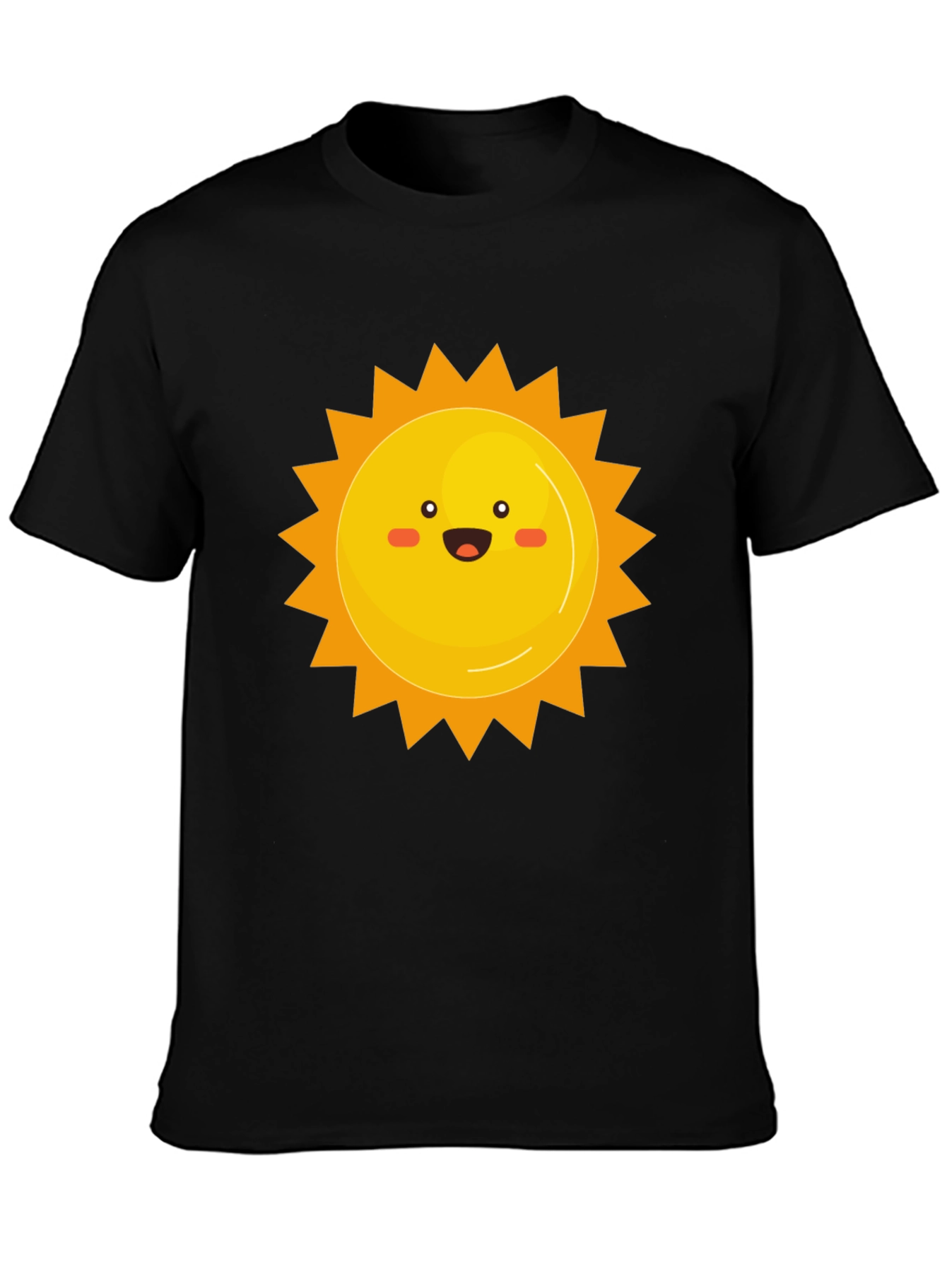 Smiling Sun Graphic Print Black Tee
