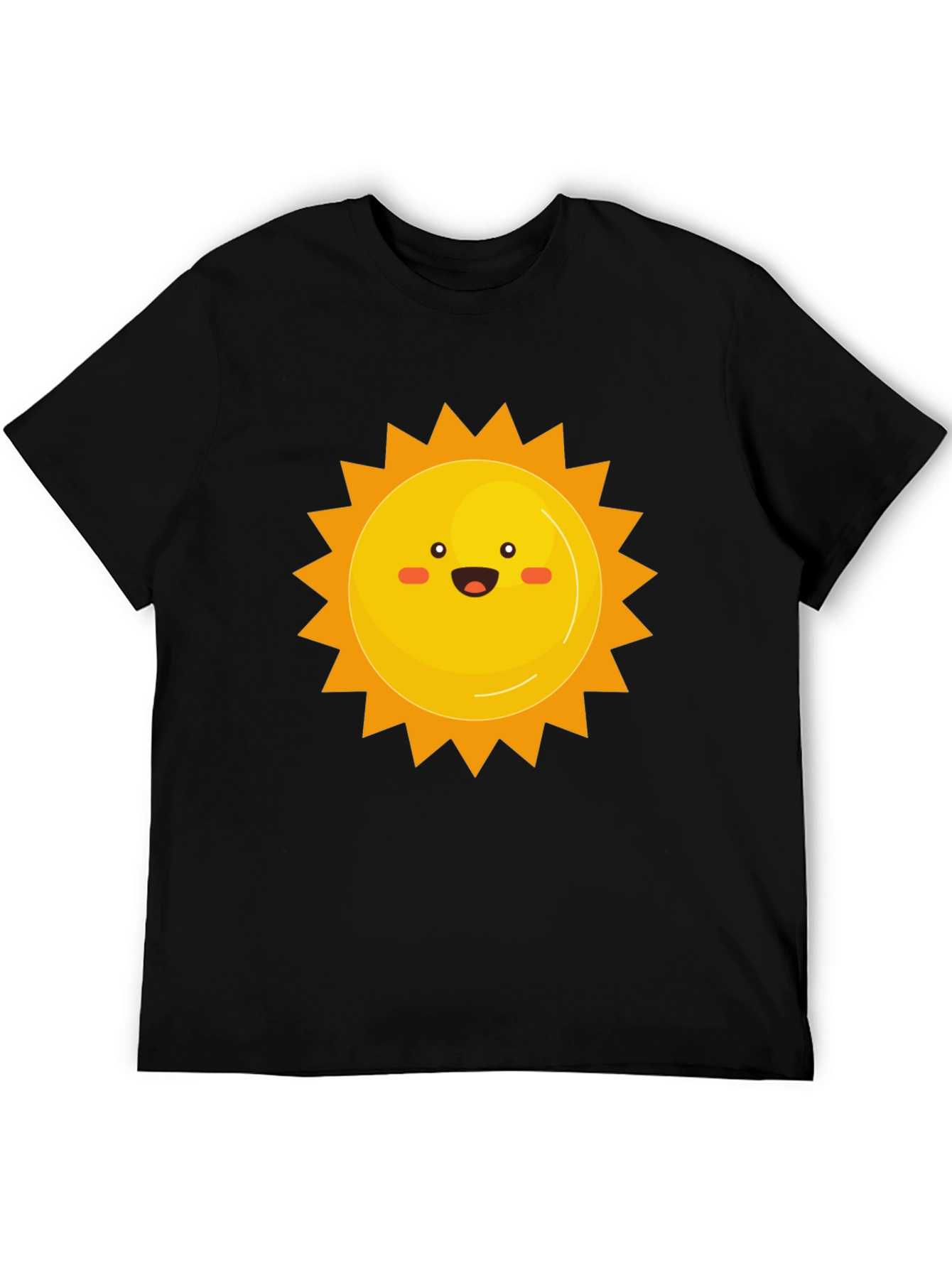 Smiling Sun Graphic Print Black Tee