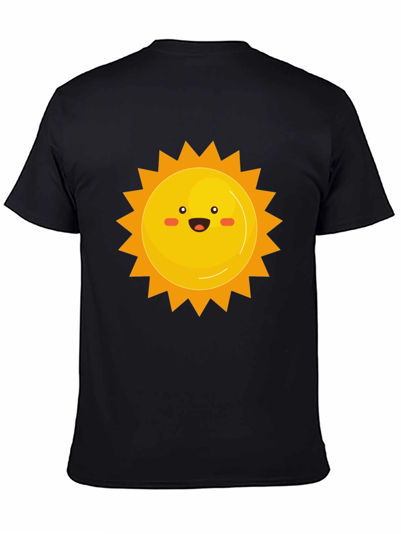 Smiling Sun Graphic Print Black Tee