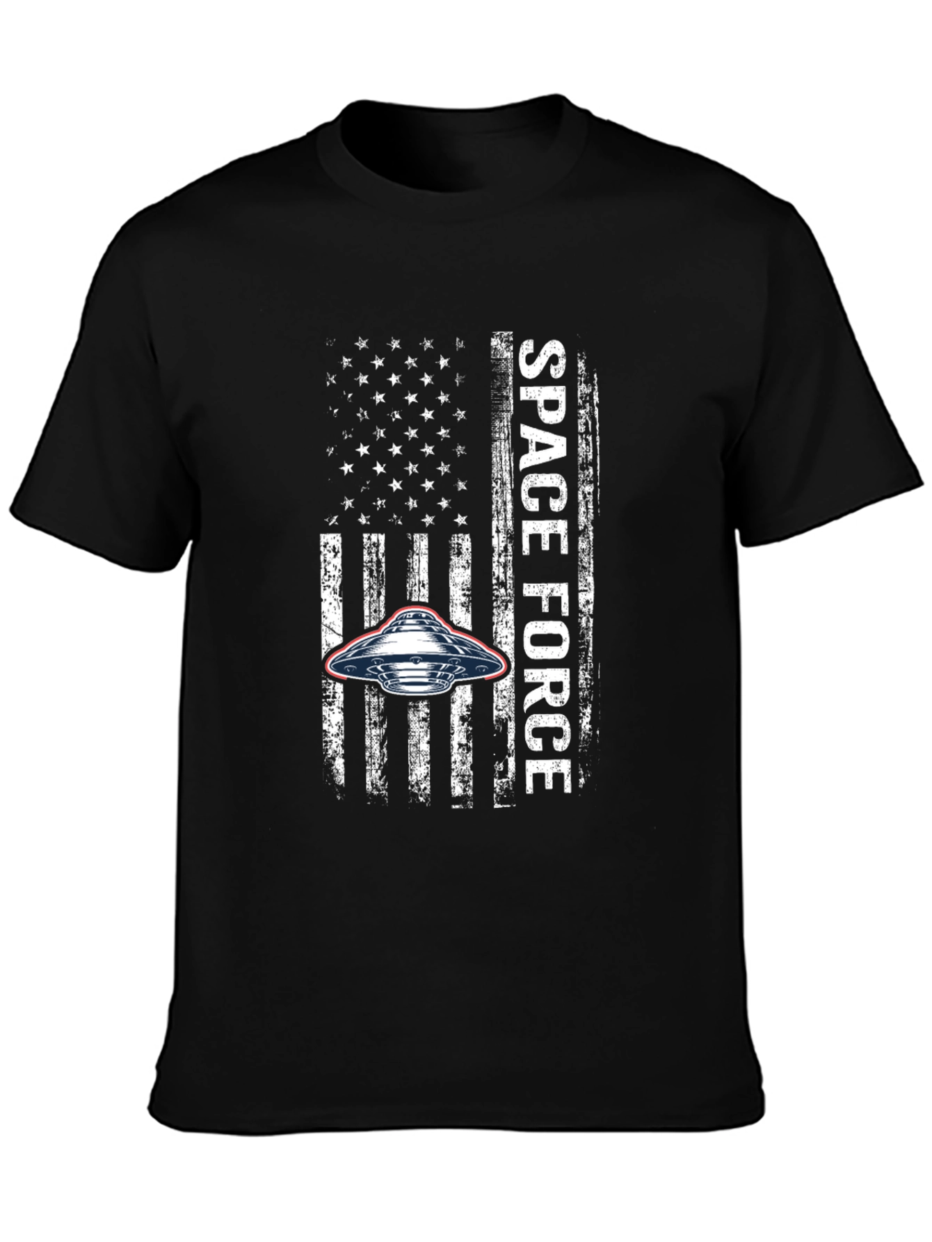 Space Force USA Flag UFO Graphic T-Shirt