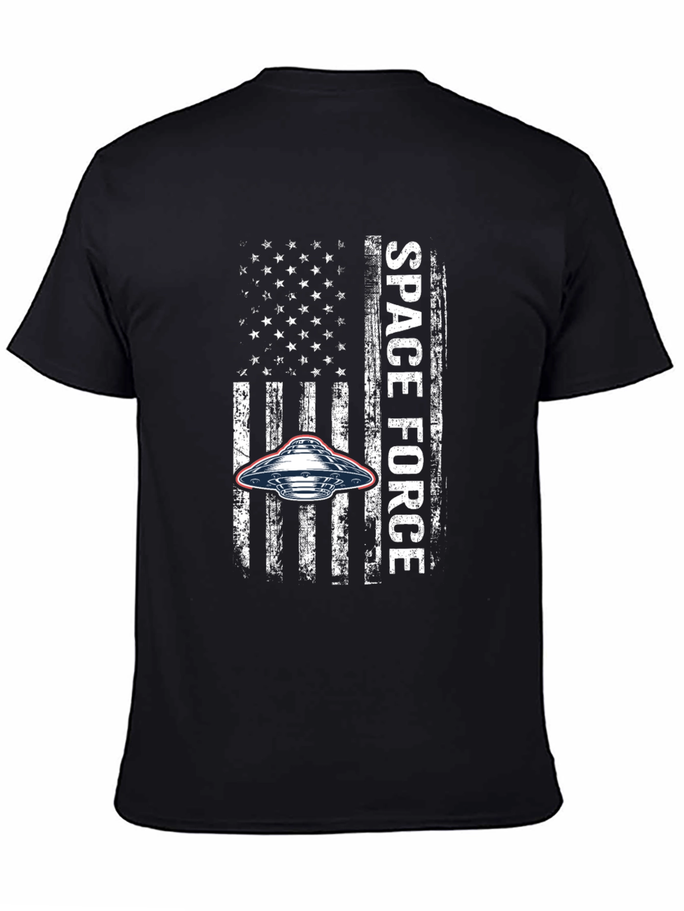 Space Force USA Flag UFO Graphic T-Shirt