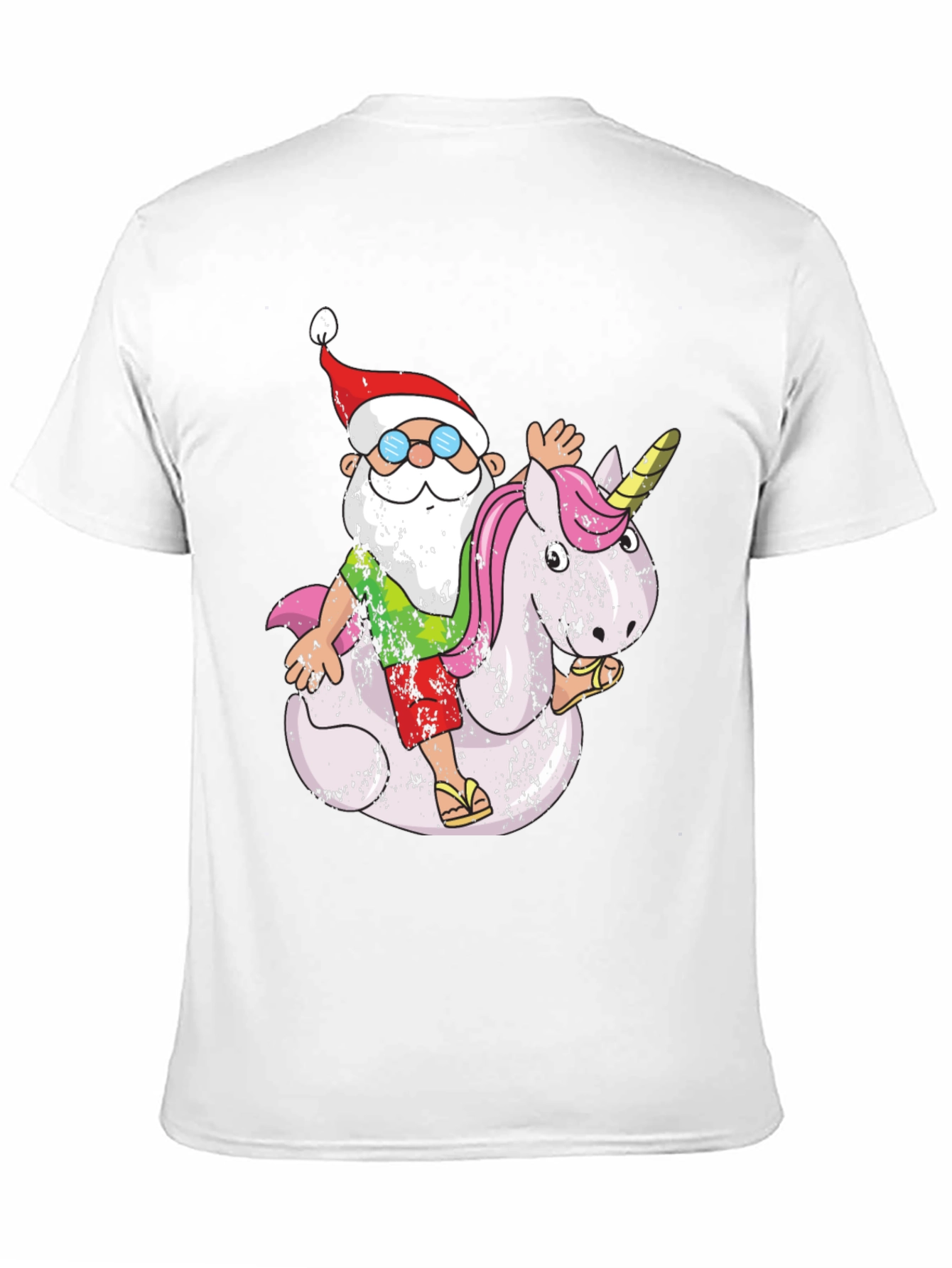 Santa Riding Unicorn Graphic Tee