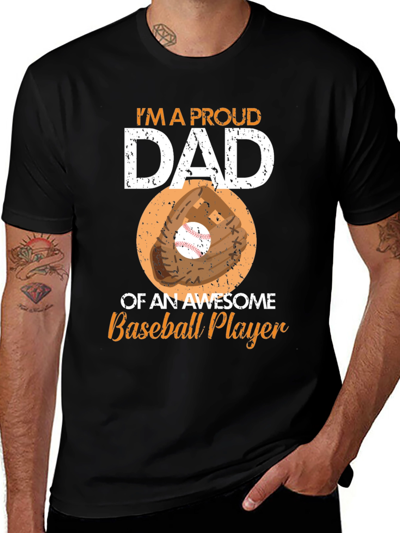 Proud Dad Baseball Player T-Shirt