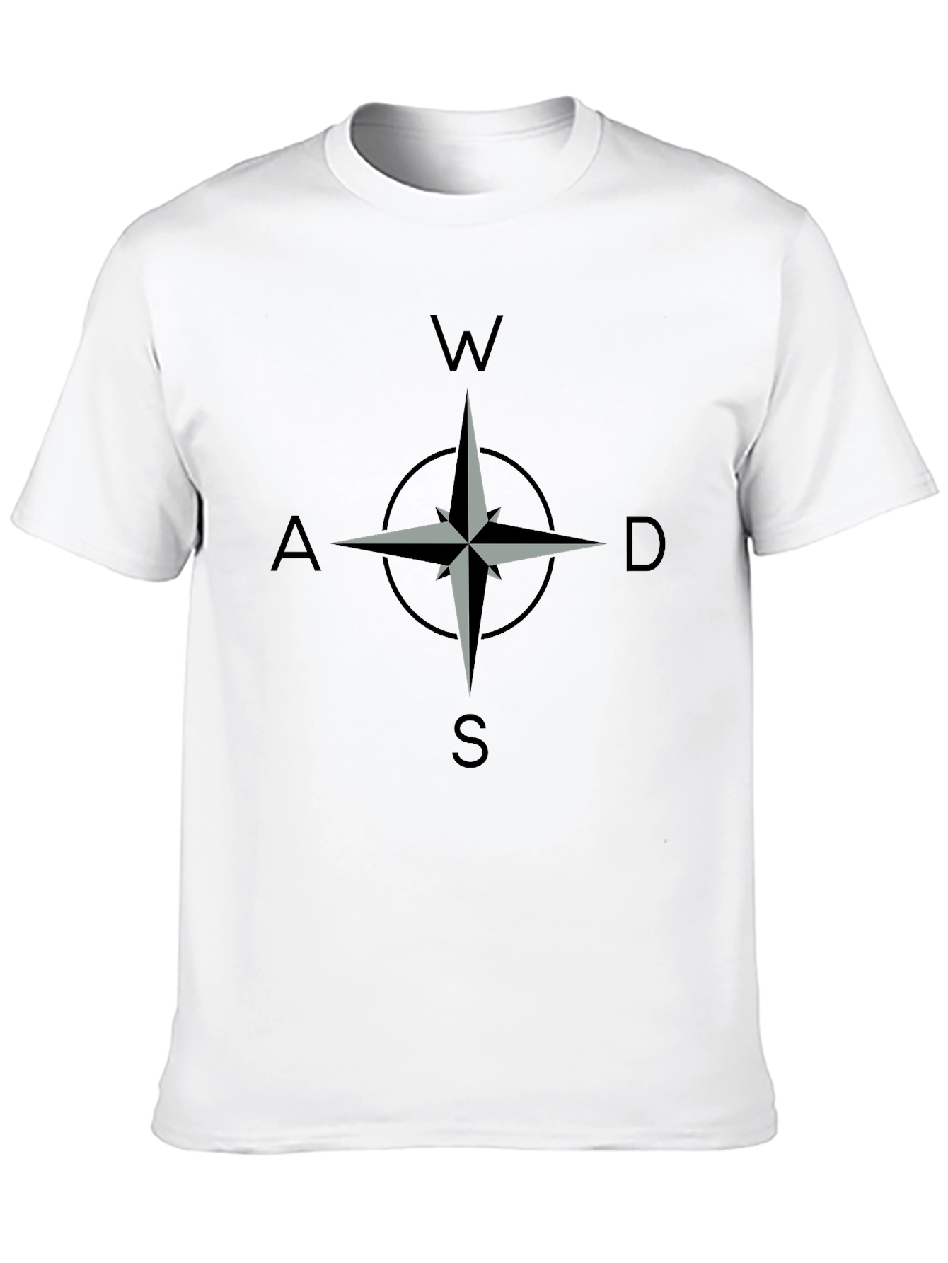 Compass Rose Graphic T-Shirt - Black Casual Style