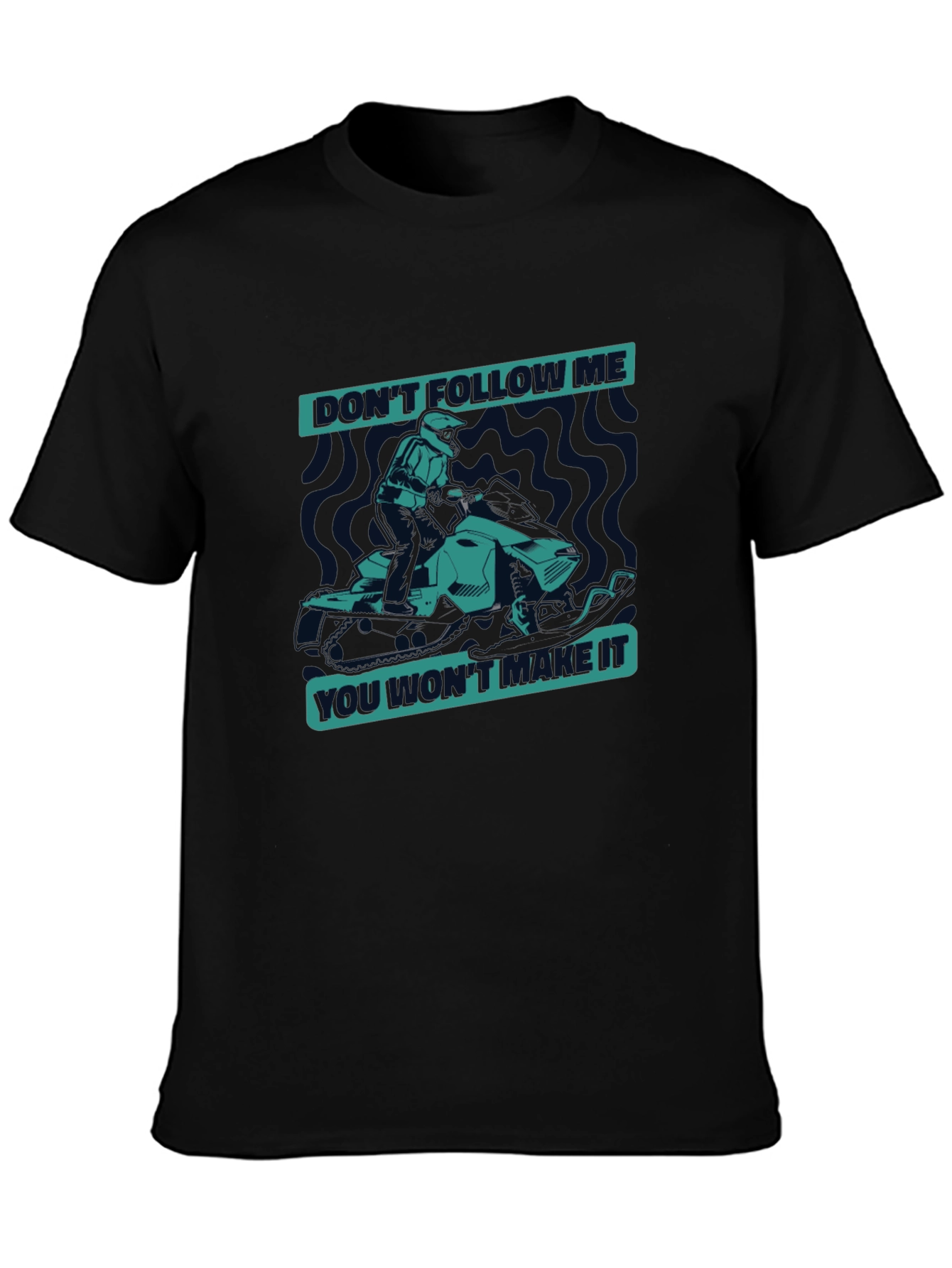 Dont Follow Me Snowmobile Graphic Tee - Black