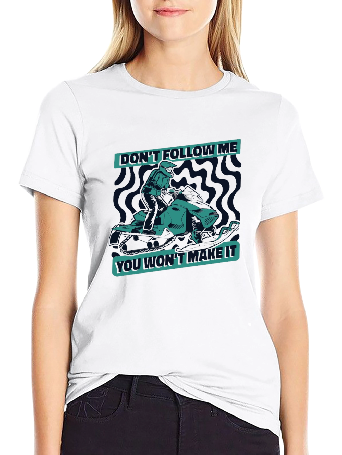 Dont Follow Me Snowmobile Graphic Tee - Black