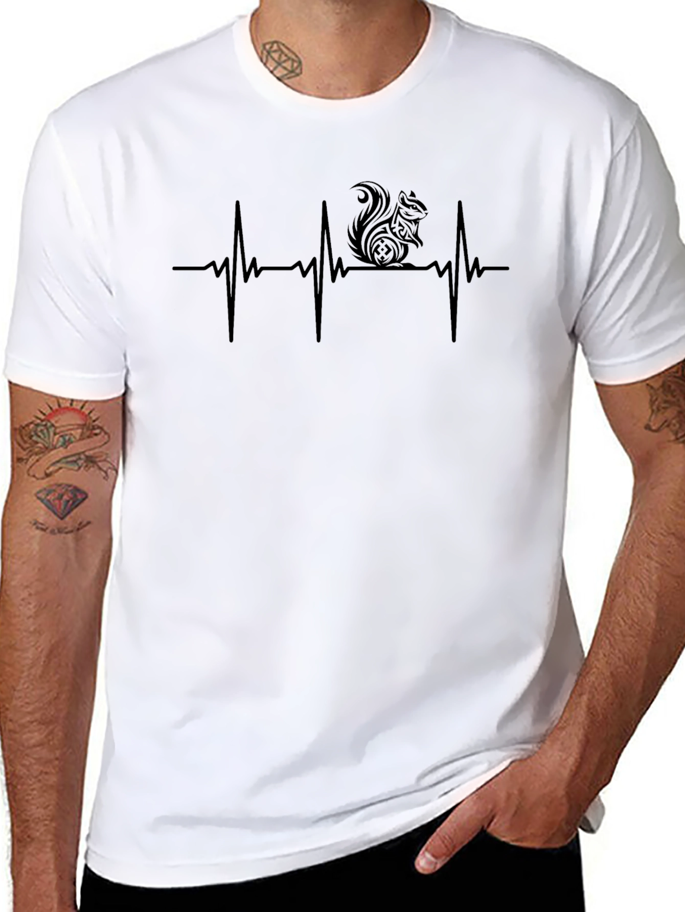 Squirrel Heartbeat T-Shirt - Unique Graphic Tee