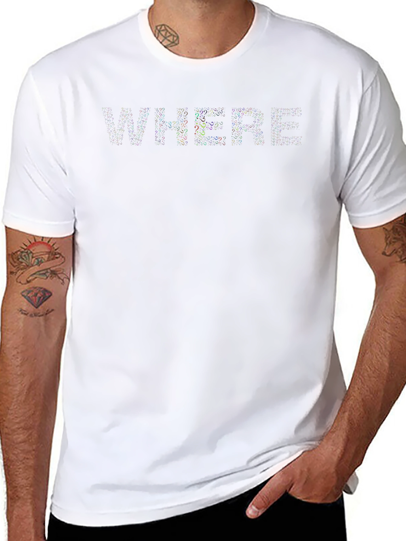 Mens Black T-Shirt - WHERE Design