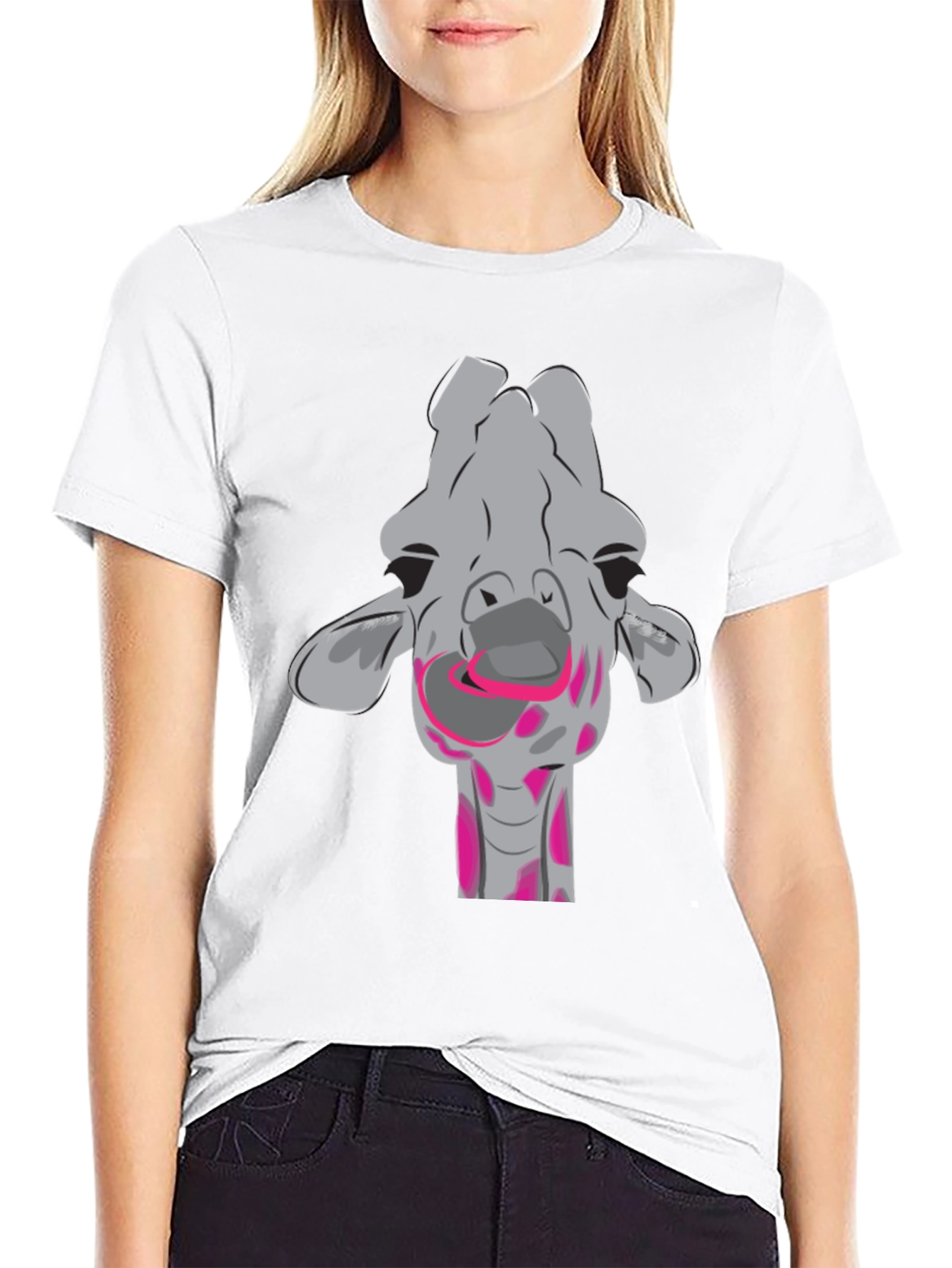 Fun Giraffe Graphic T-Shirt