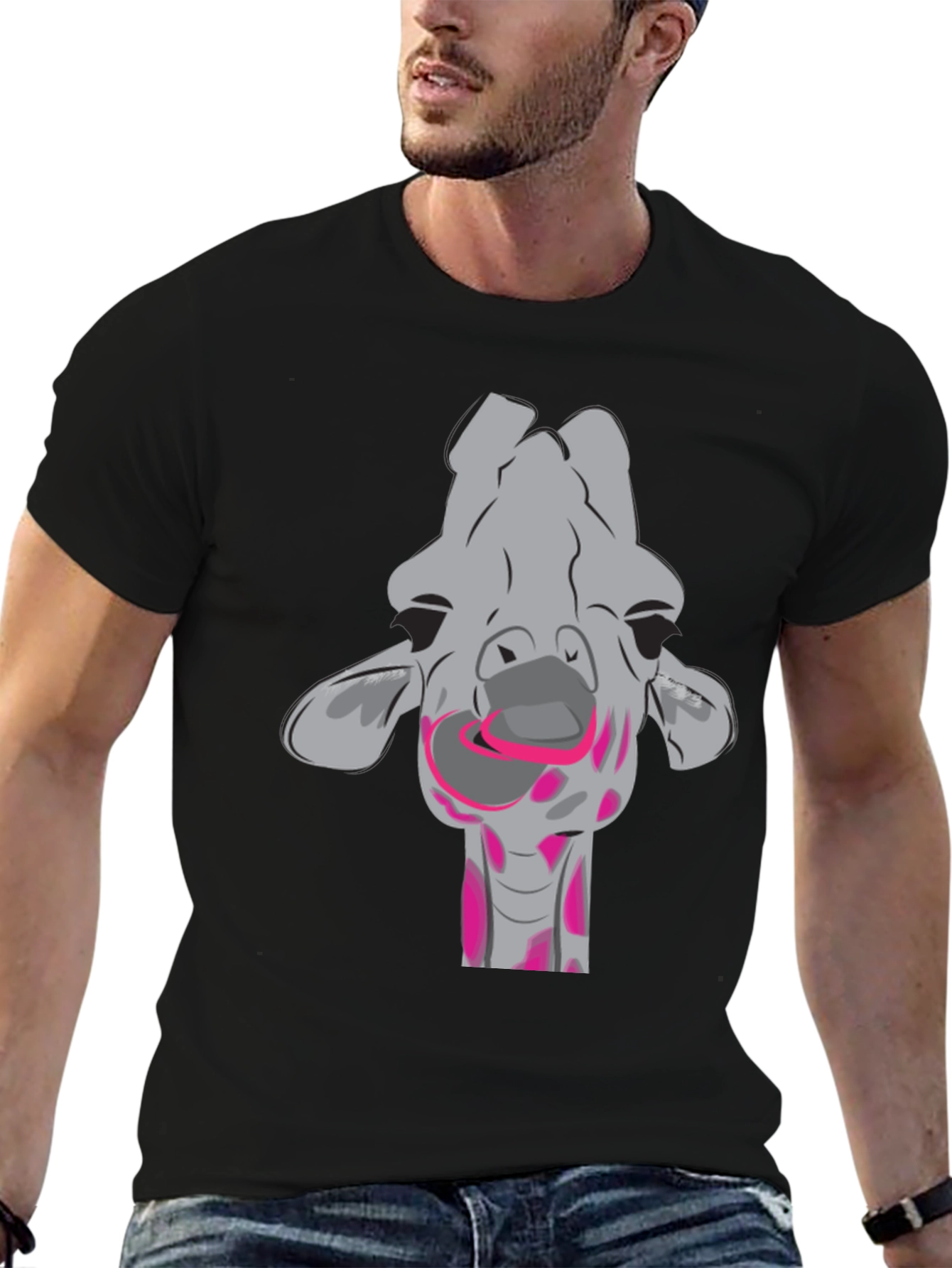Fun Giraffe Graphic T-Shirt