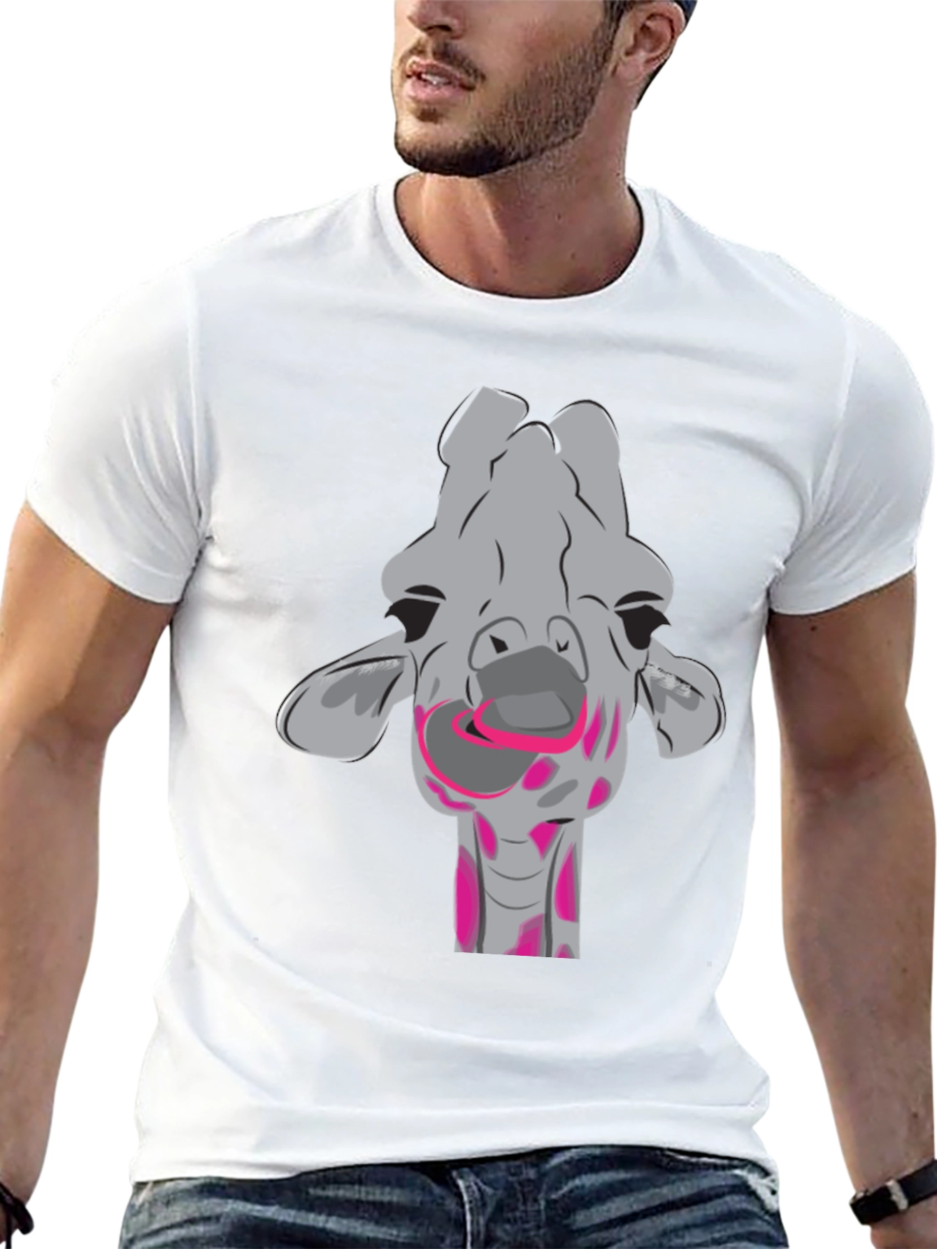 Fun Giraffe Graphic T-Shirt