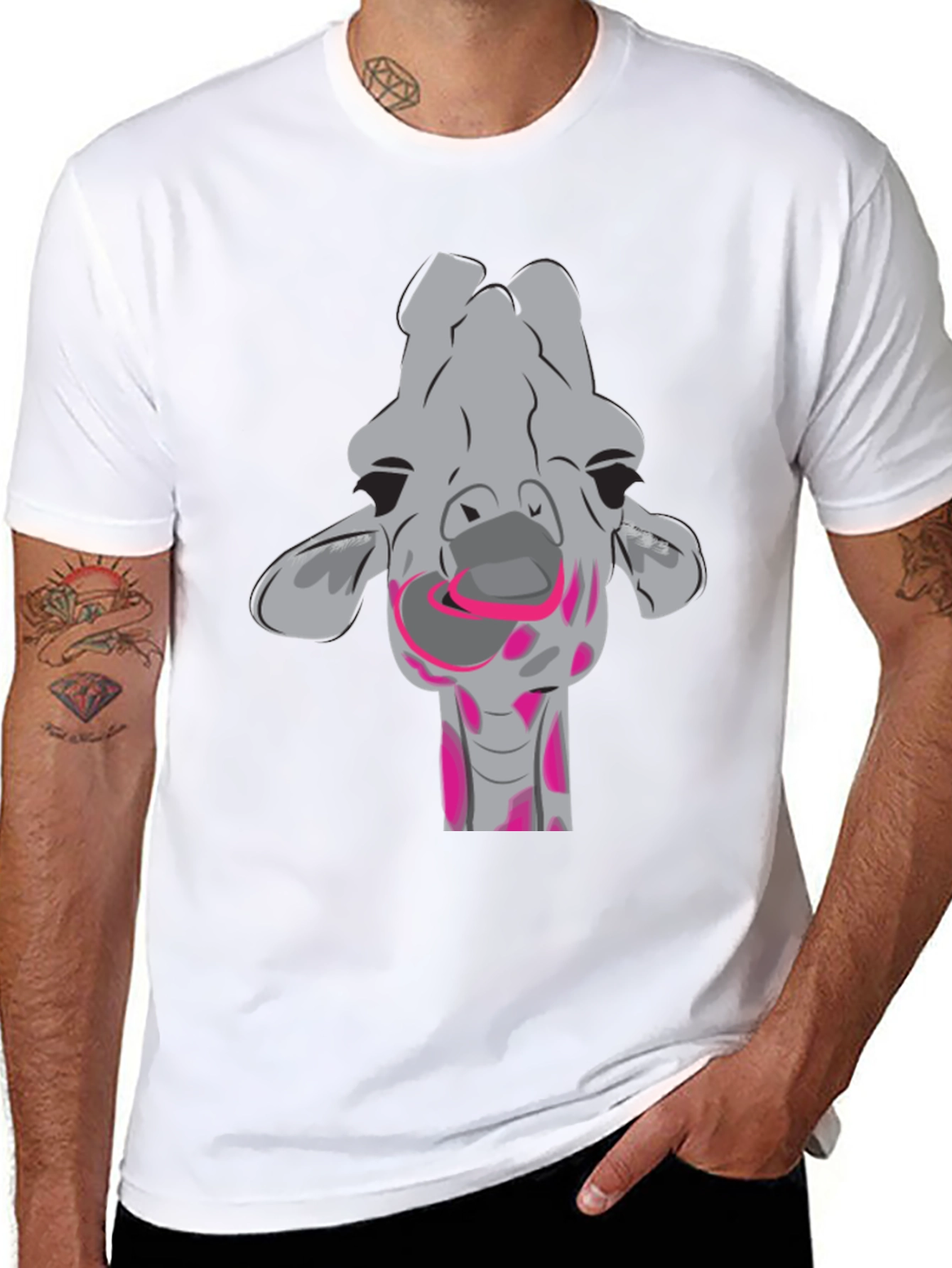 Fun Giraffe Graphic T-Shirt