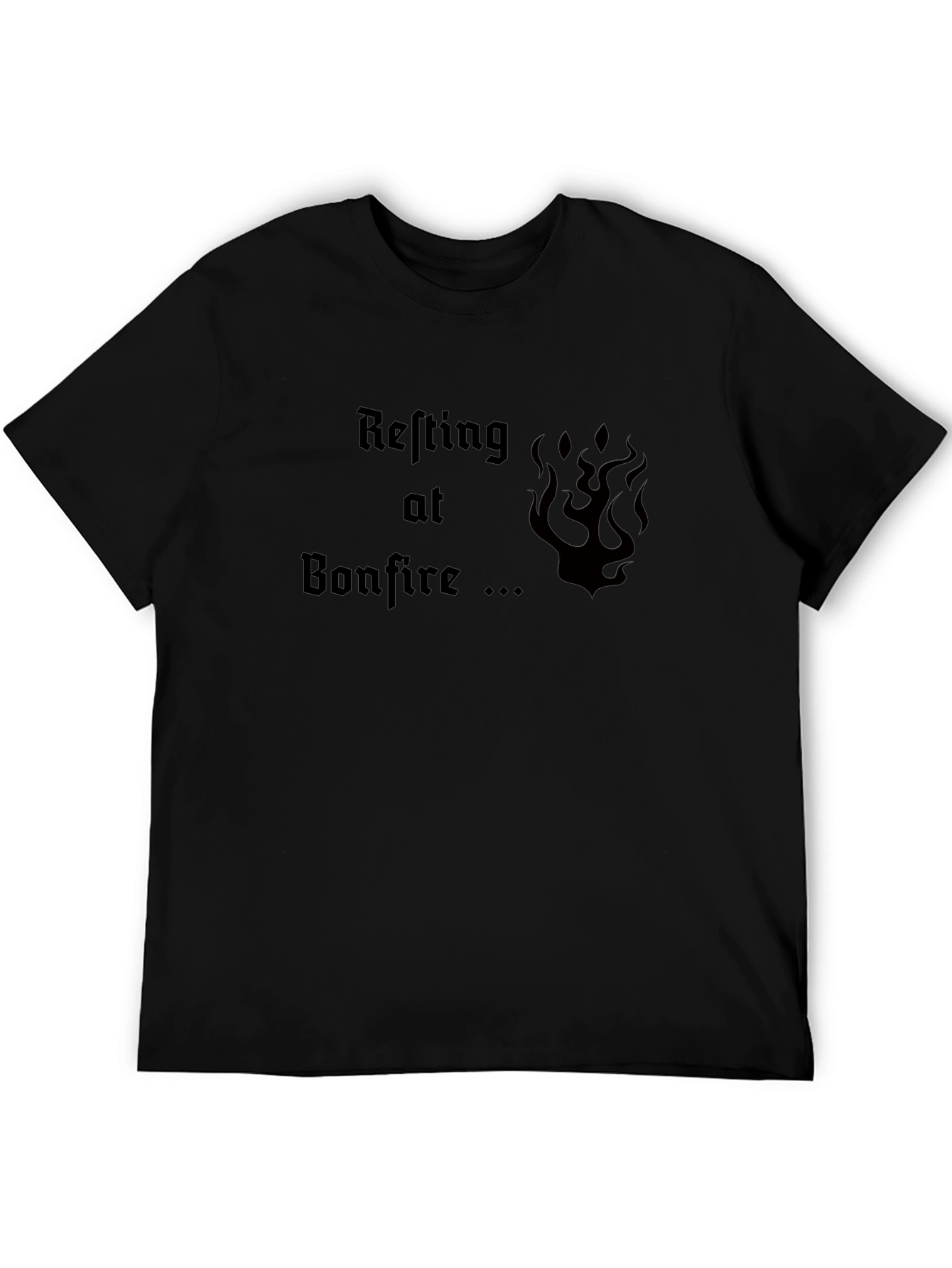 Resting at Bonfire Graphic Tee - Black
