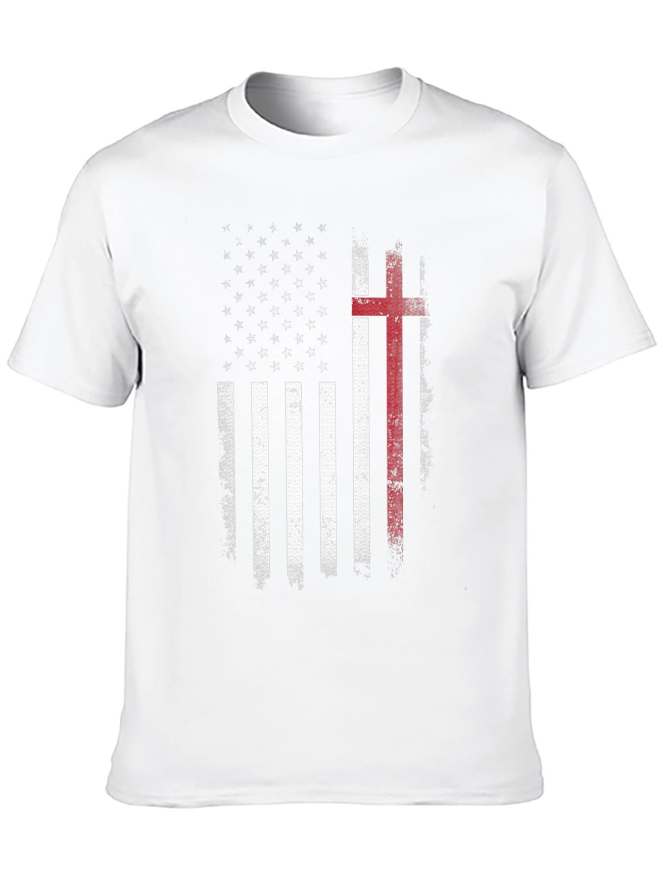 American Flag Christian Cross Graphic T-Shirt