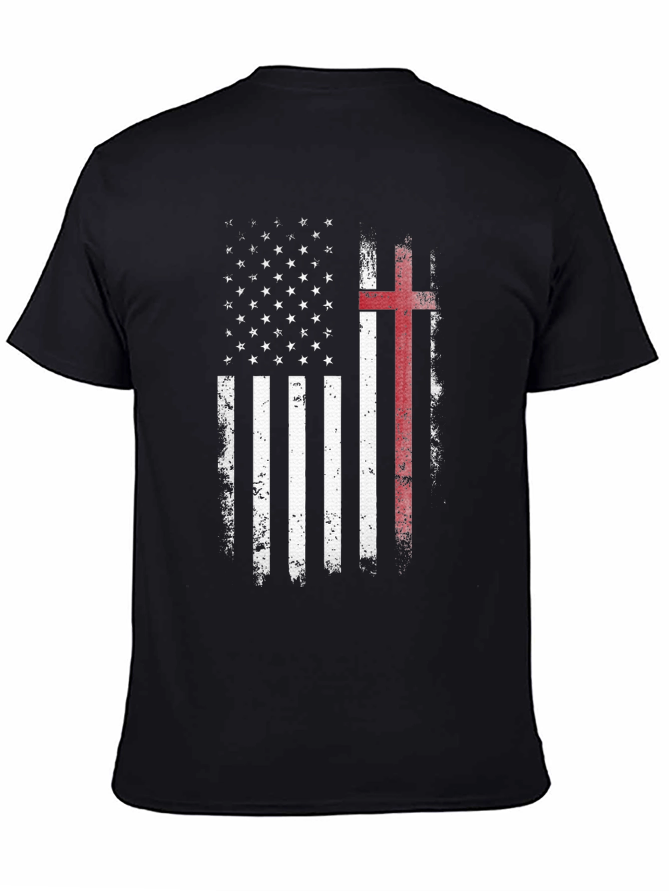 American Flag Christian Cross Graphic T-Shirt