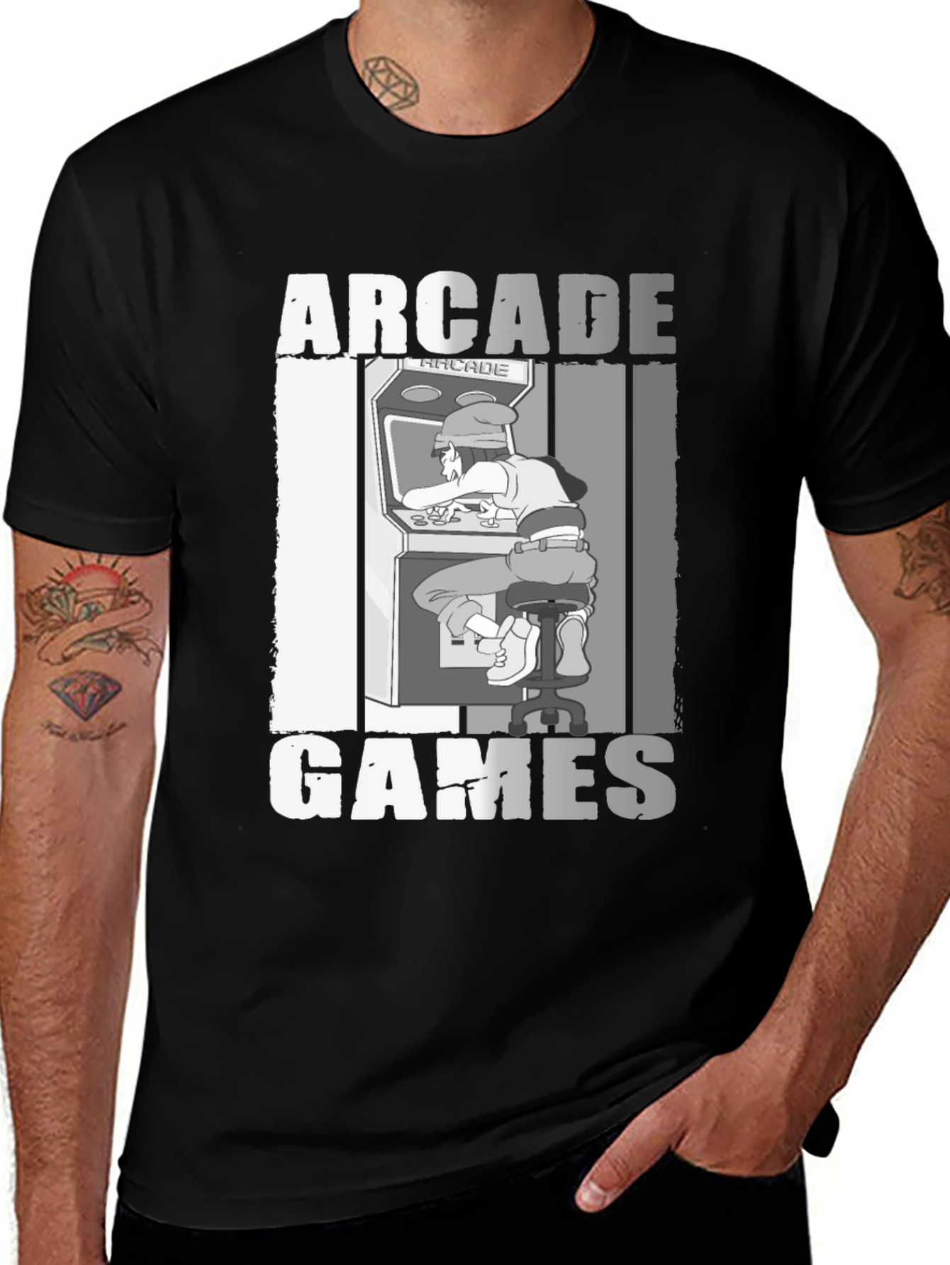 Arcade Games Graphic T-Shirt - Retro Gamer Style