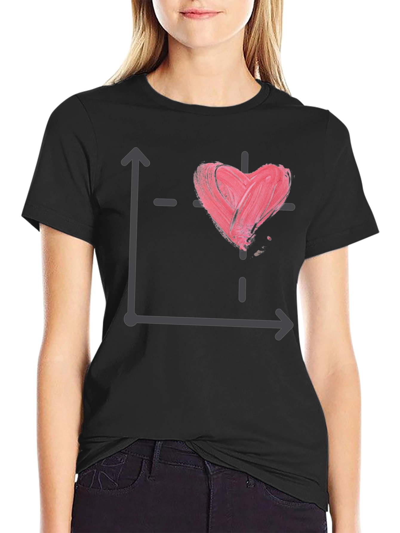 Heart Graph T-Shirt - Mens Black Tee