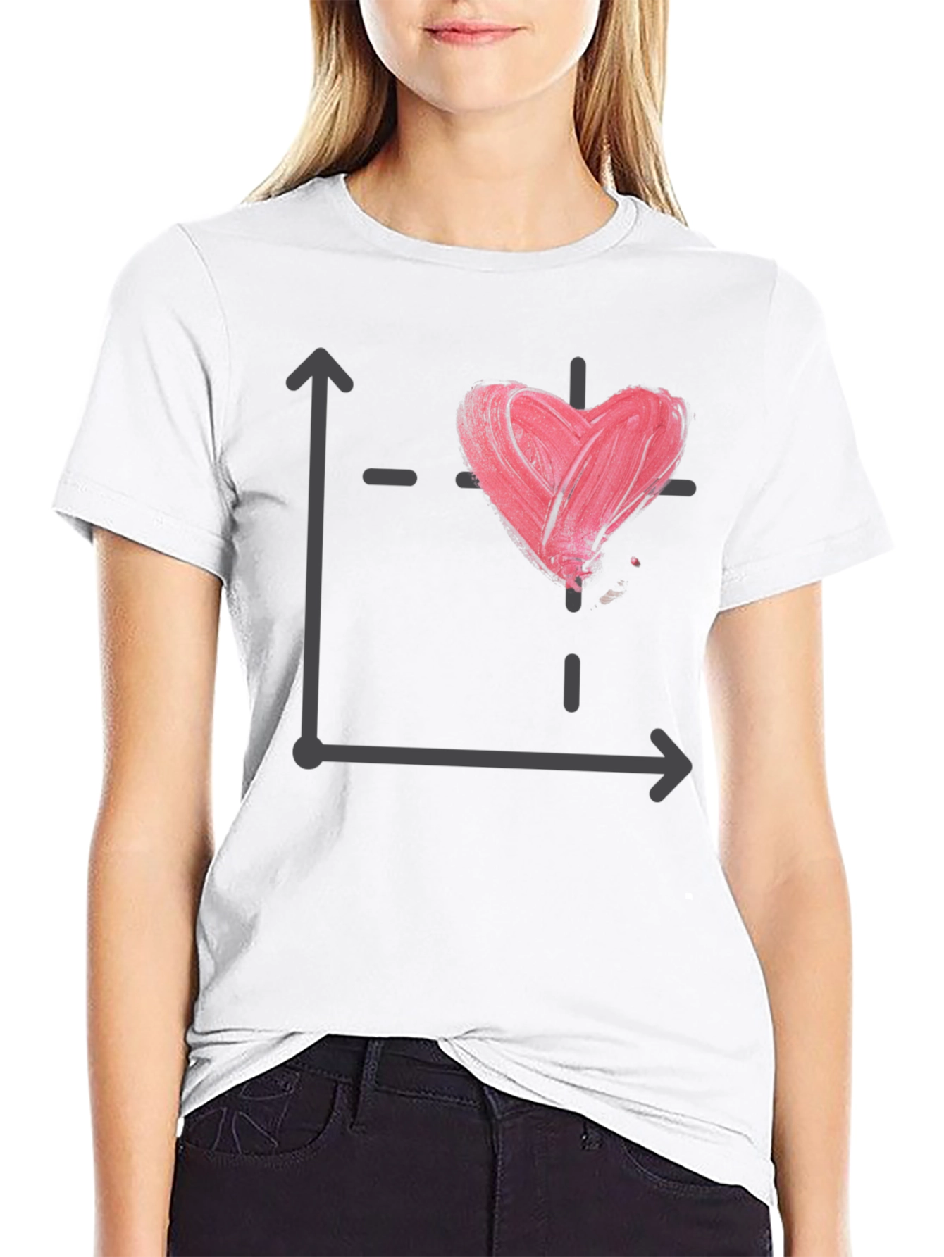 Heart Graph T-Shirt - Mens Black Tee