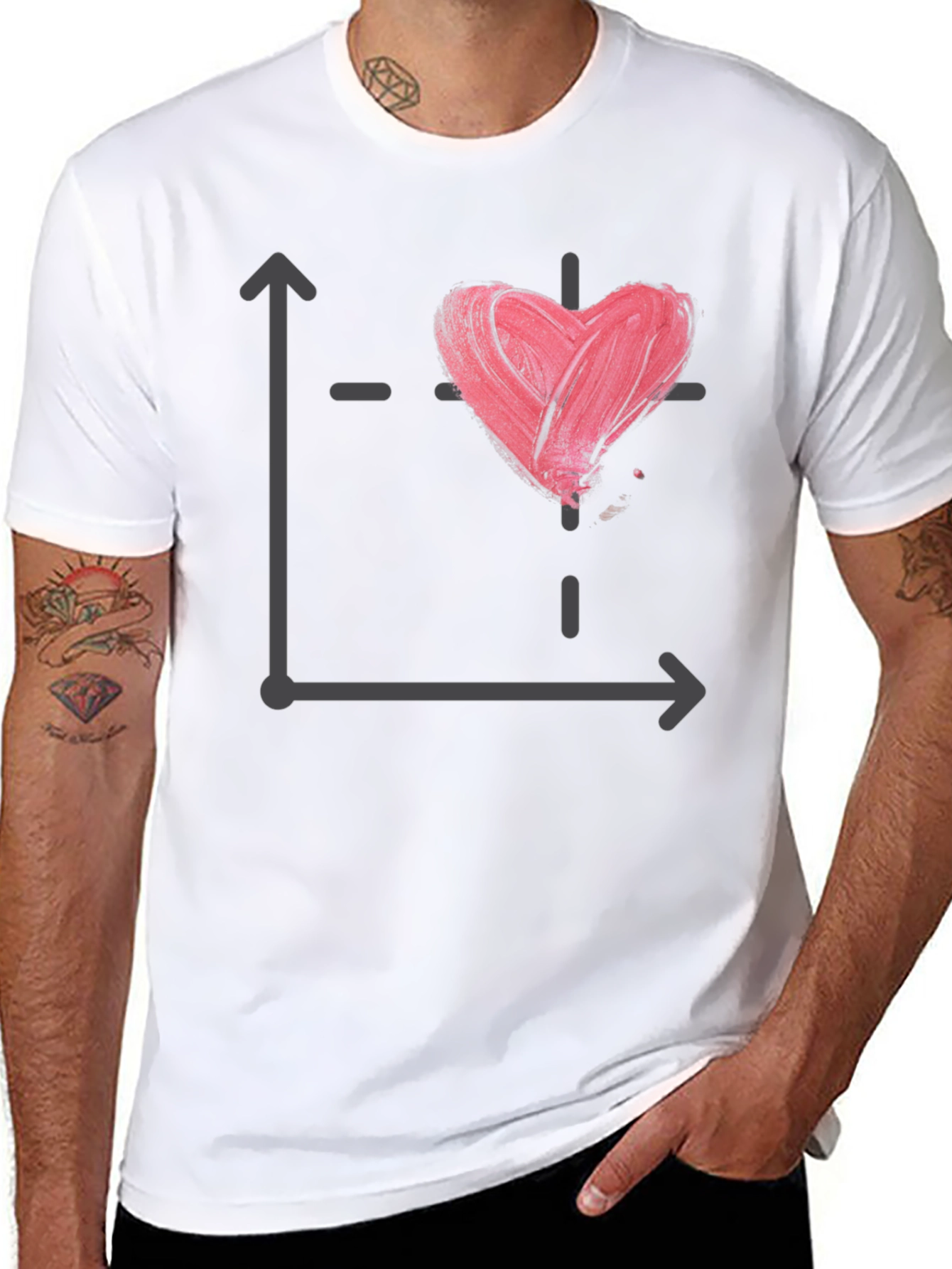 Heart Graph T-Shirt - Mens Black Tee