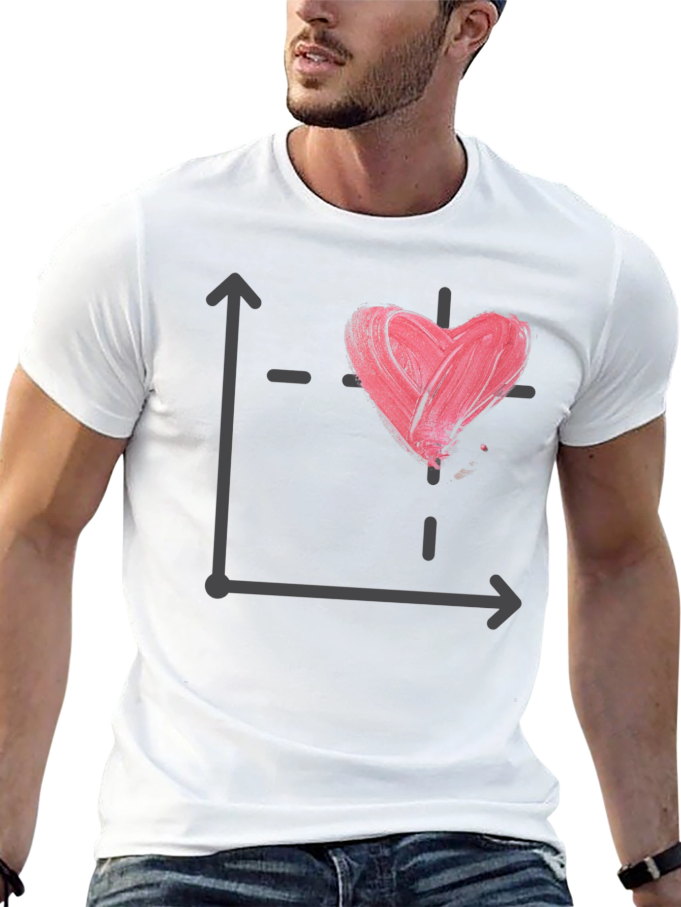 Heart Graph T-Shirt - Mens Black Tee