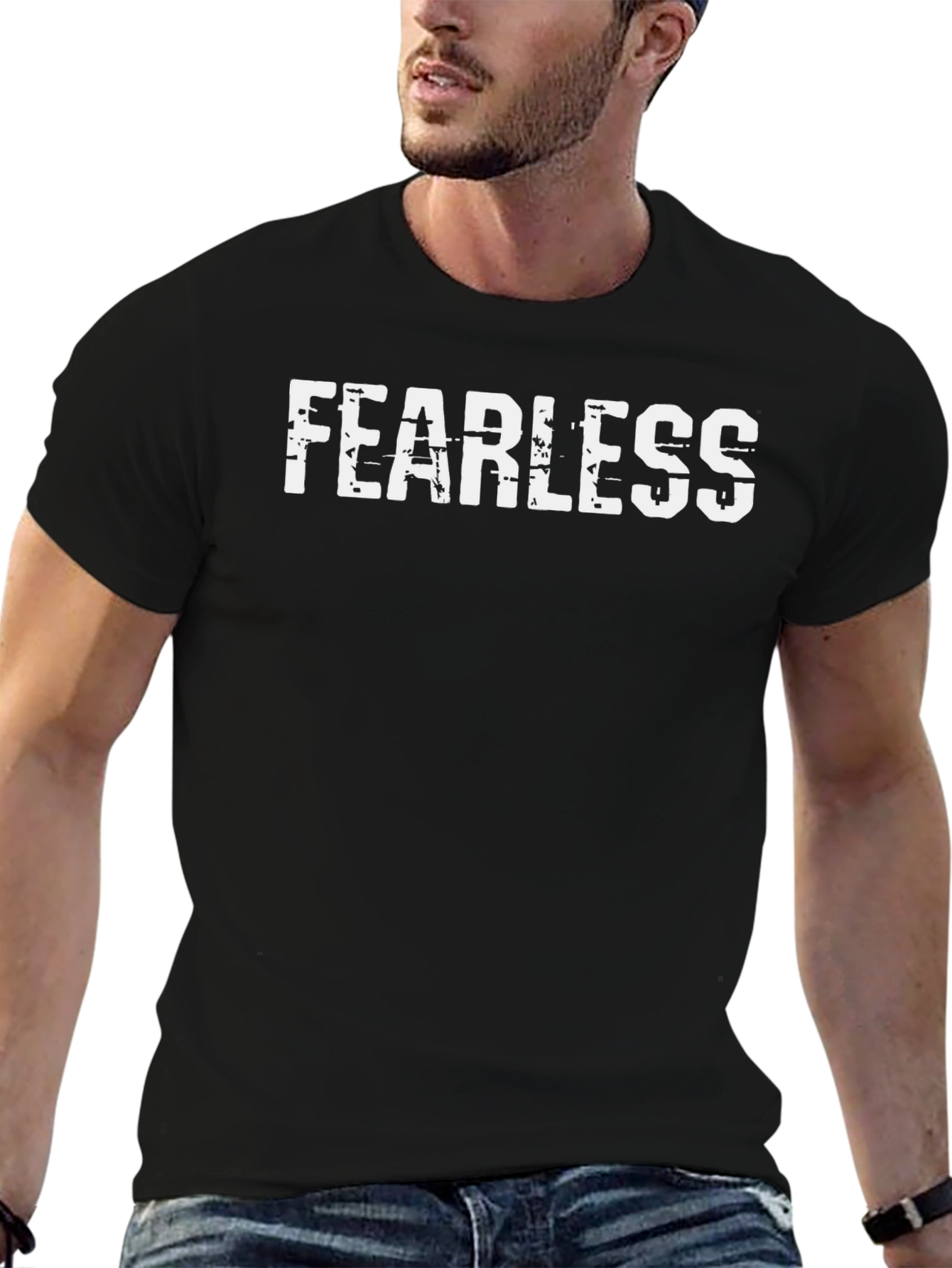 Fearless Graphic T-Shirt - Black Crew Neck