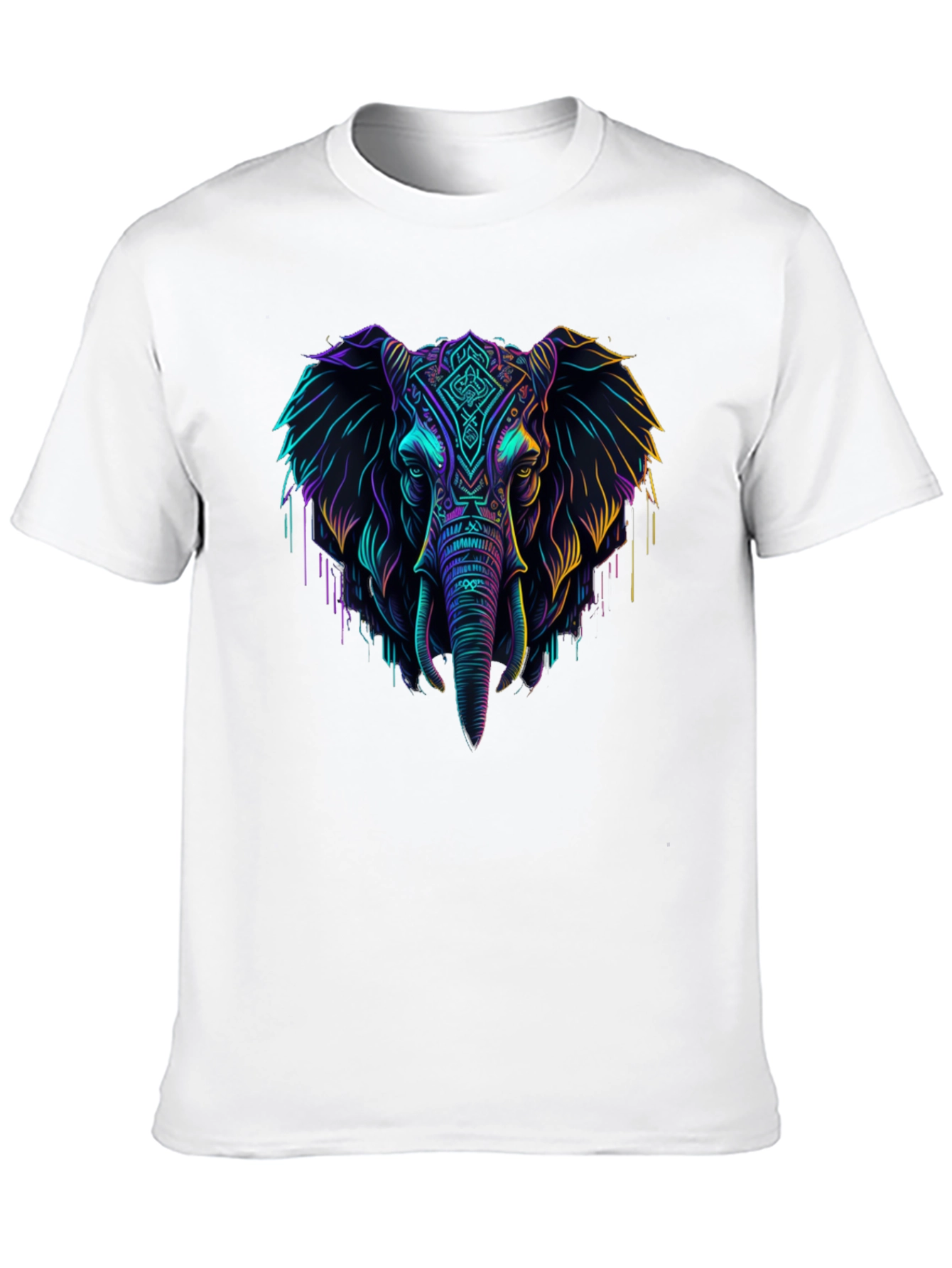 Neon Elephant Graphic Tee - Cool Style