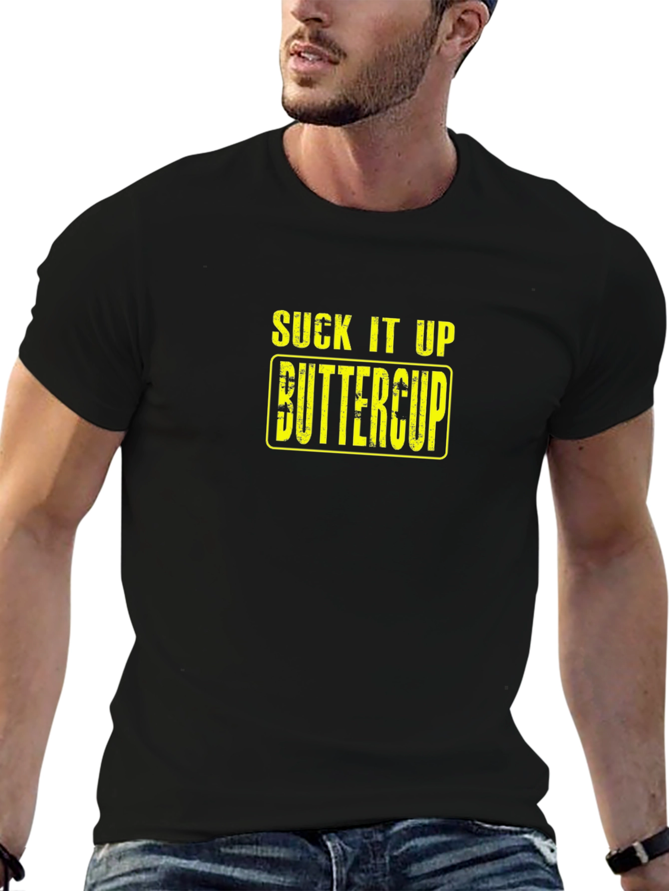 Suck It Up Buttercup Graphic T-Shirt - Black