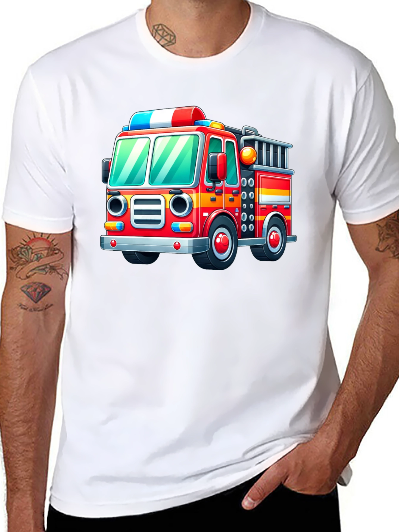 Fire Truck Graphic Tee - Fun & Playful Design