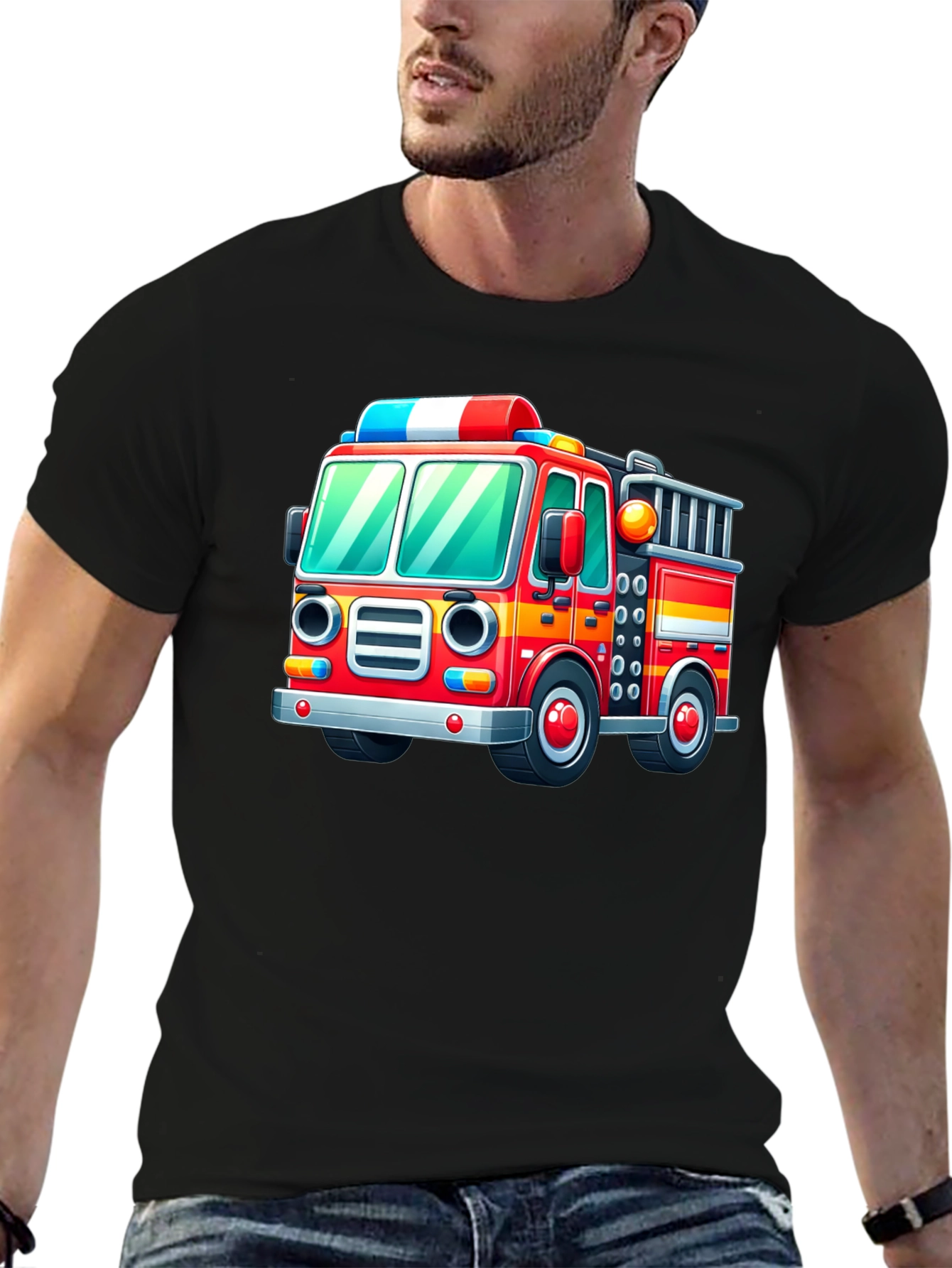 Fire Truck Graphic Tee - Fun & Playful Design