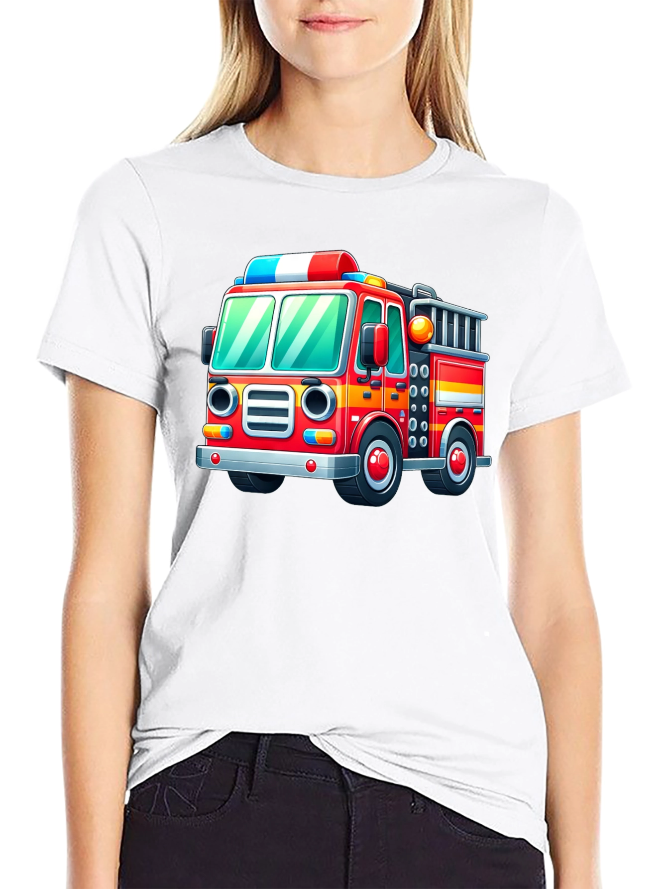 Fire Truck Graphic Tee - Fun & Playful Design