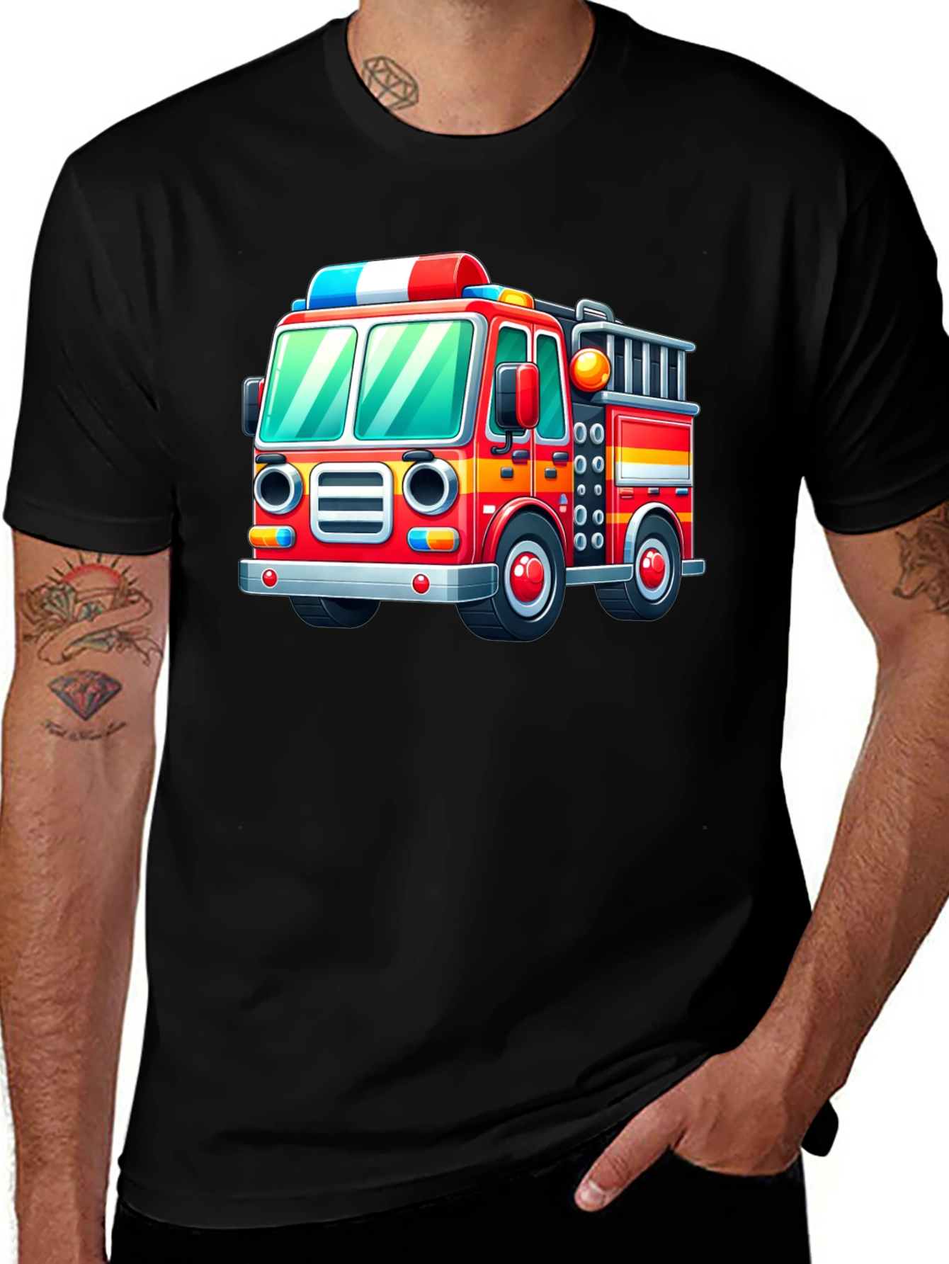Fire Truck Graphic Tee - Fun & Playful Design