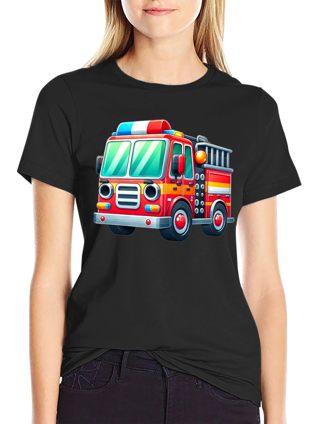 Fire Truck Graphic Tee - Fun & Playful Design