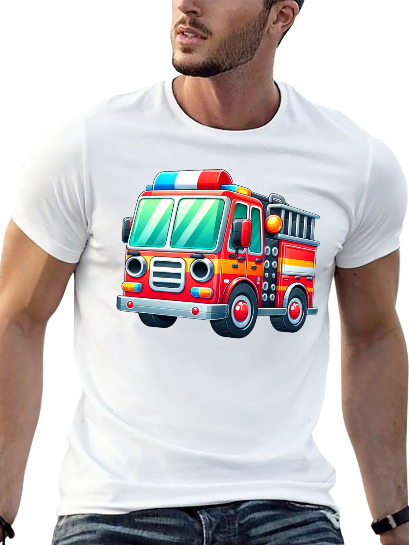 Fire Truck Graphic Tee - Fun & Playful Design