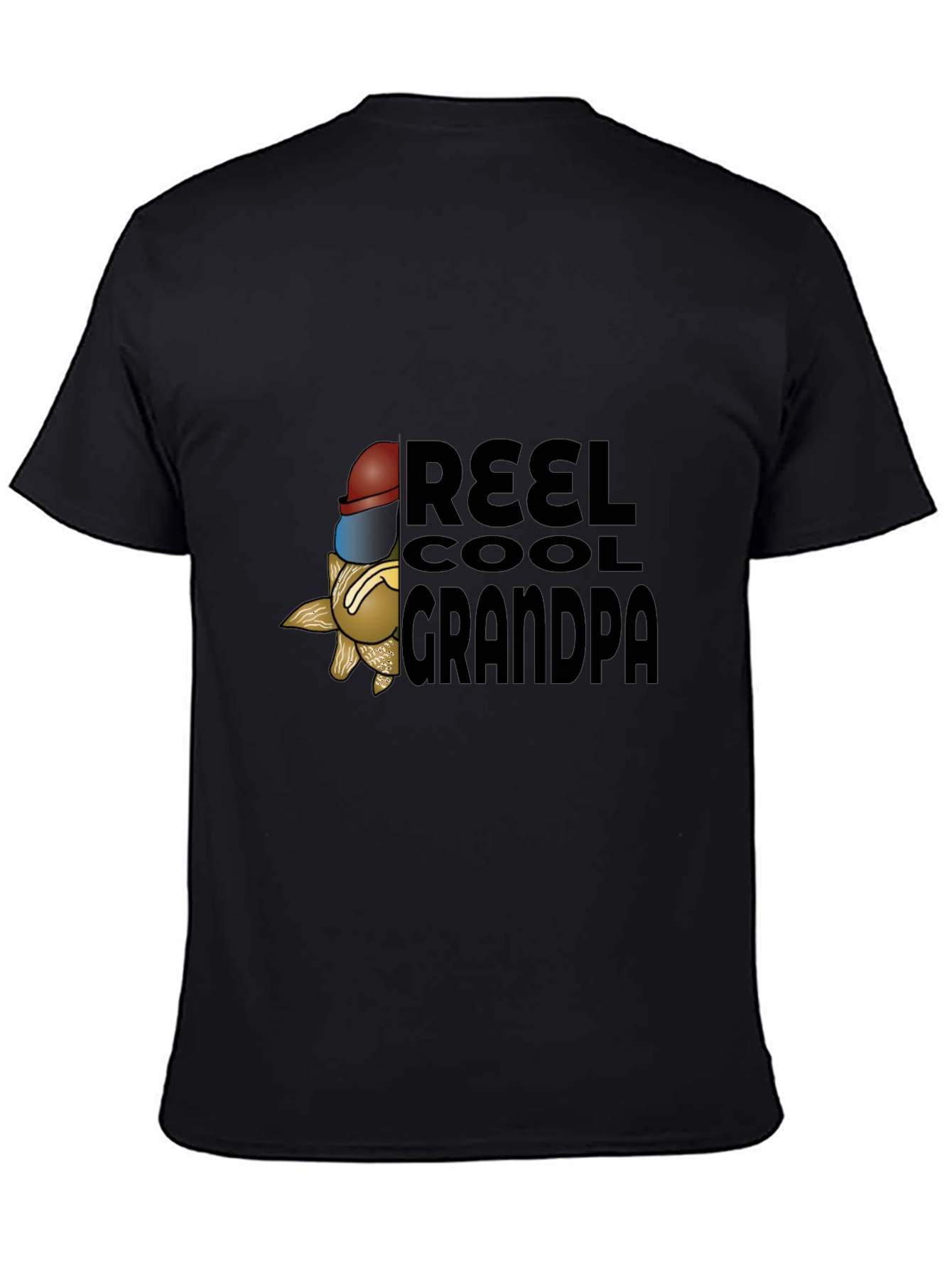 Reel Cool Grandpa Black T-Shirt