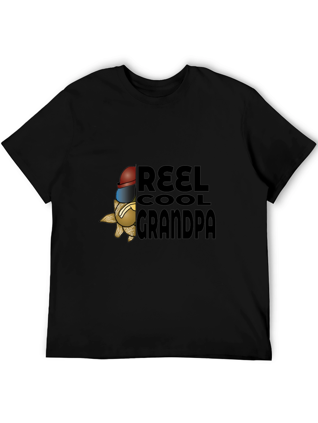 Reel Cool Grandpa Black T-Shirt