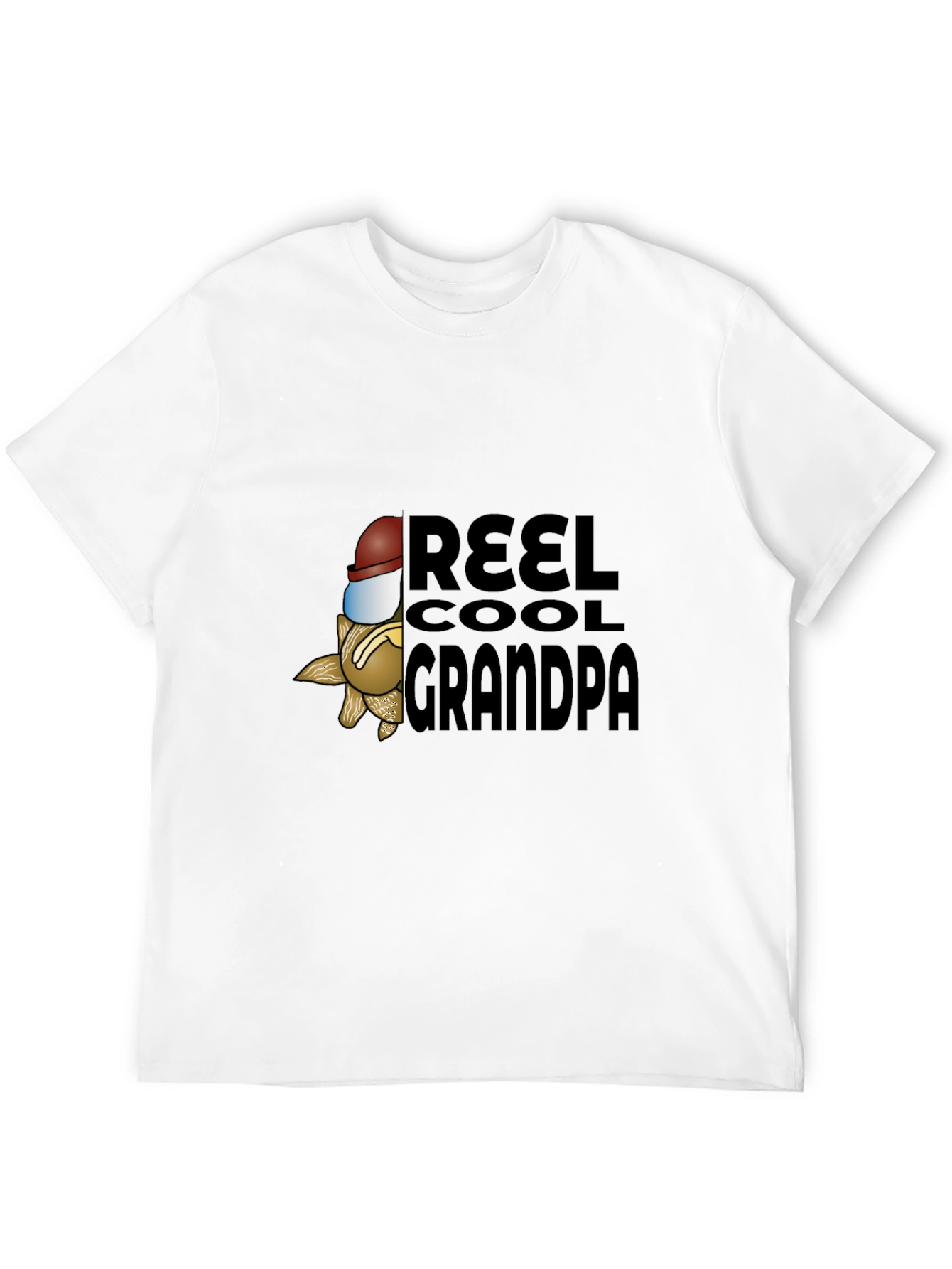 Reel Cool Grandpa Black T-Shirt