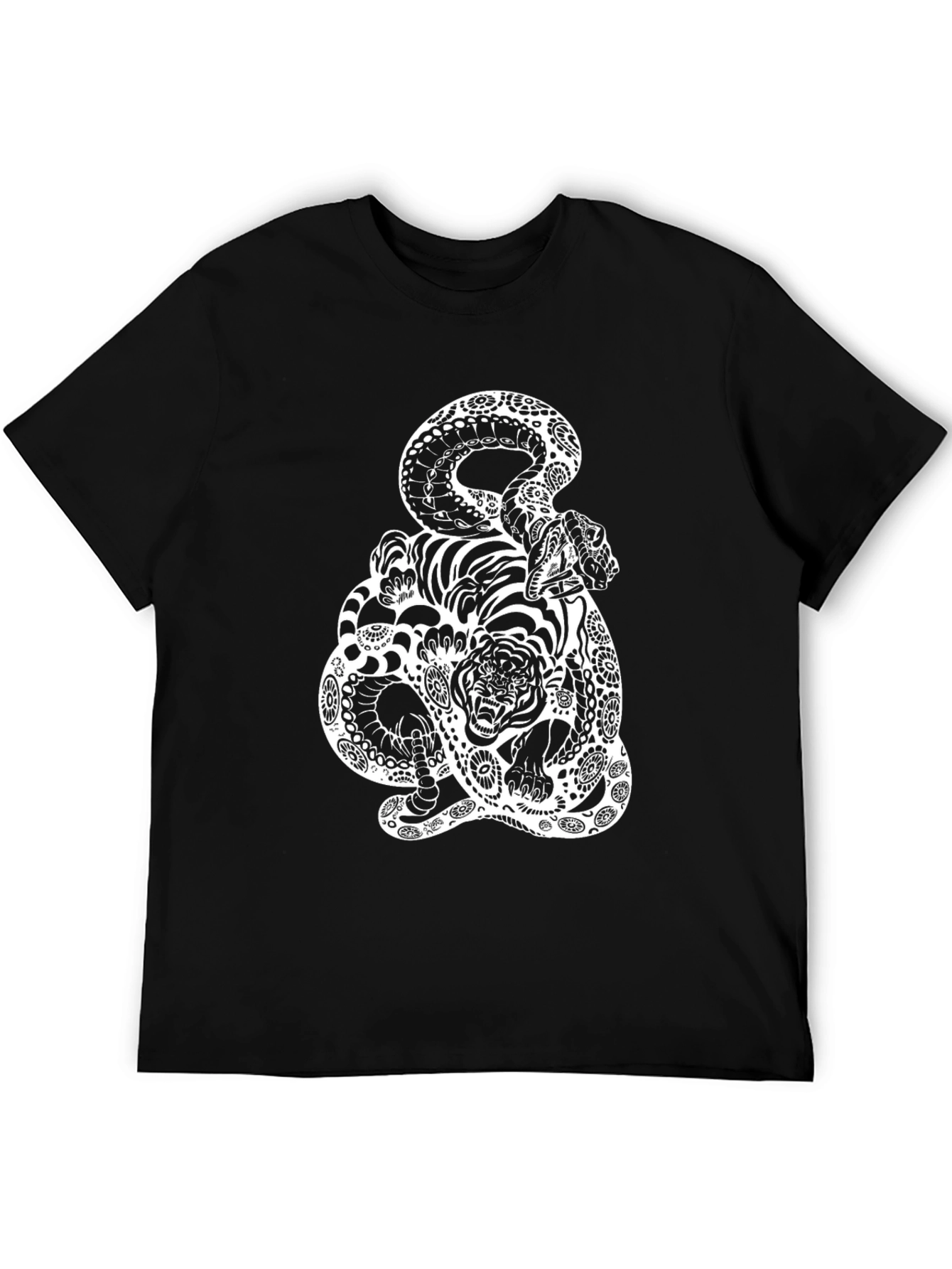 Snake and Tiger Graphic Tee - Black
