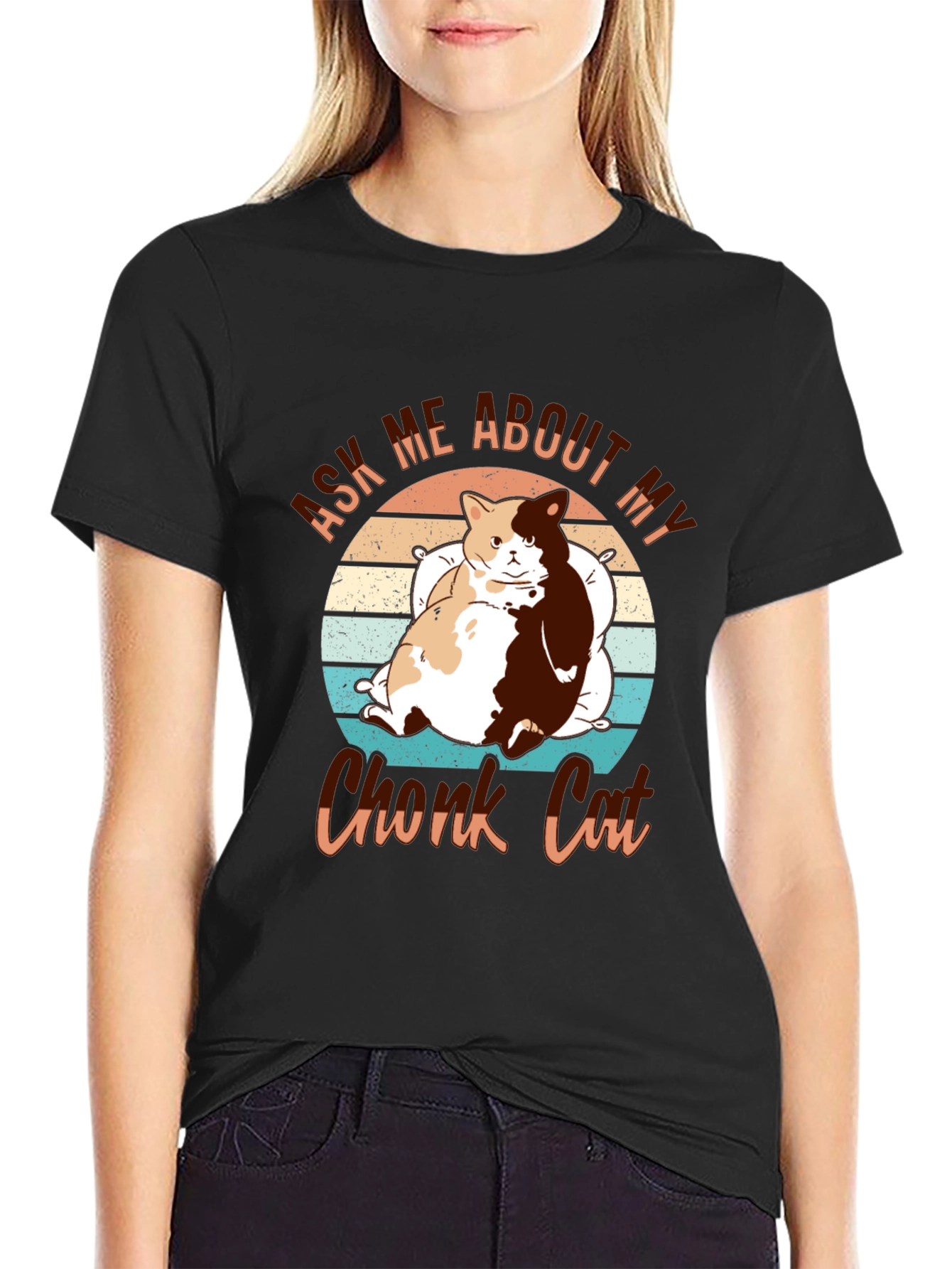 Chonk Cat T-Shirt - Ask Me About My Cat!
