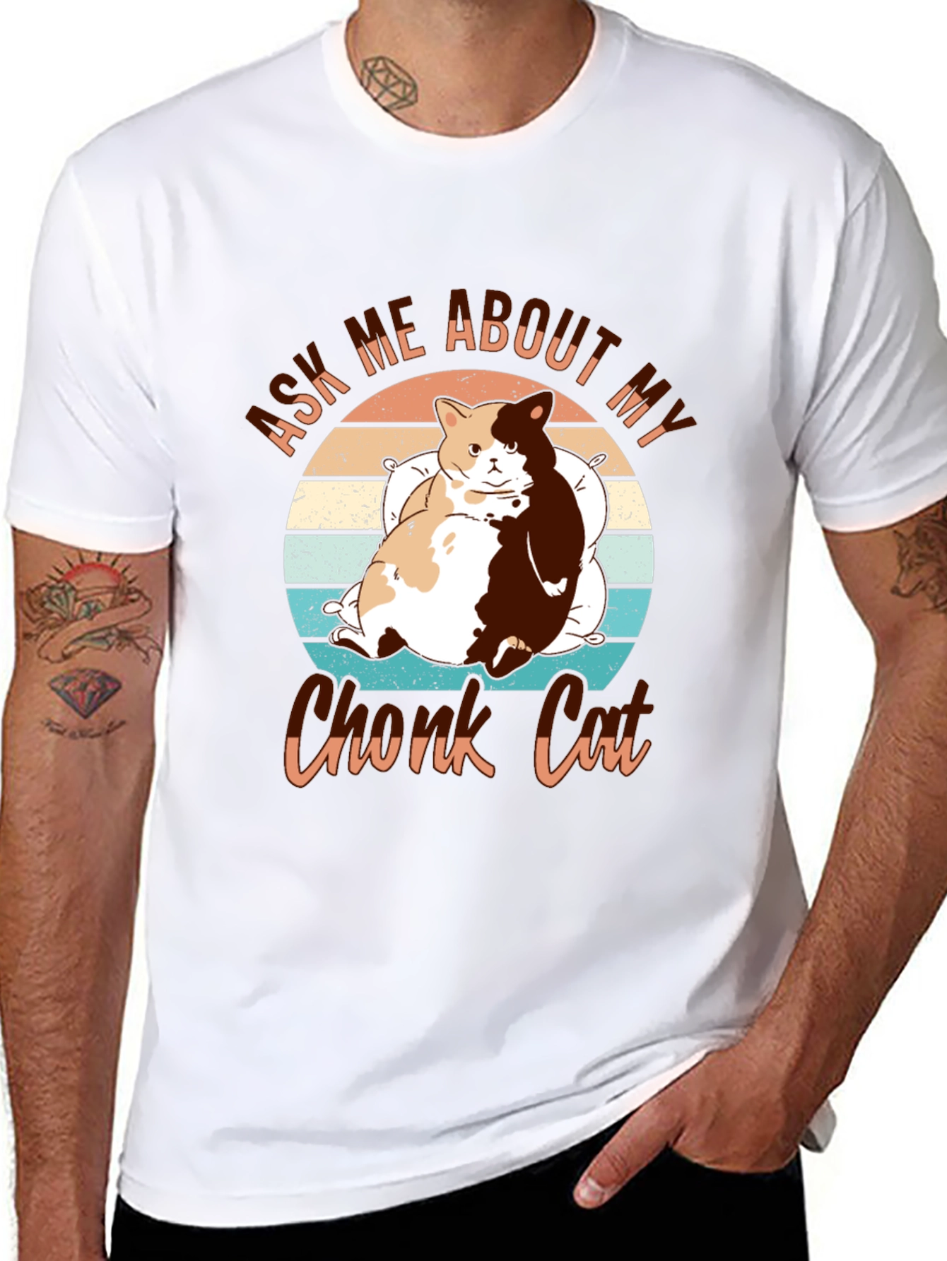 Chonk Cat T-Shirt - Ask Me About My Cat!