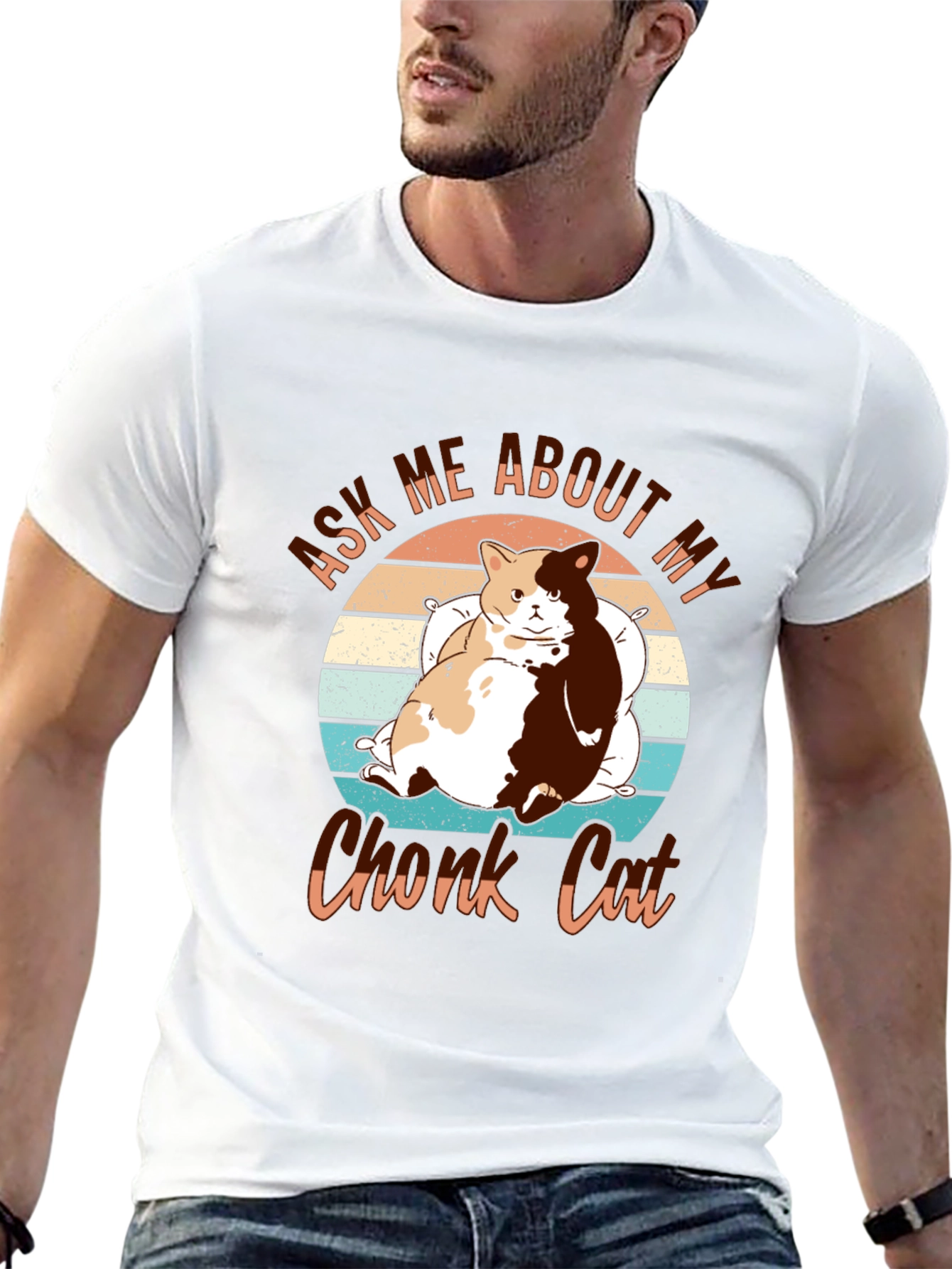 Chonk Cat T-Shirt - Ask Me About My Cat!