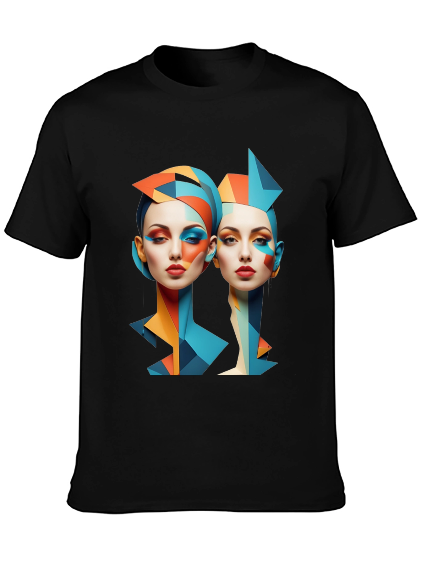 Geometric Women Graphic Tee - Modern Art Shirt