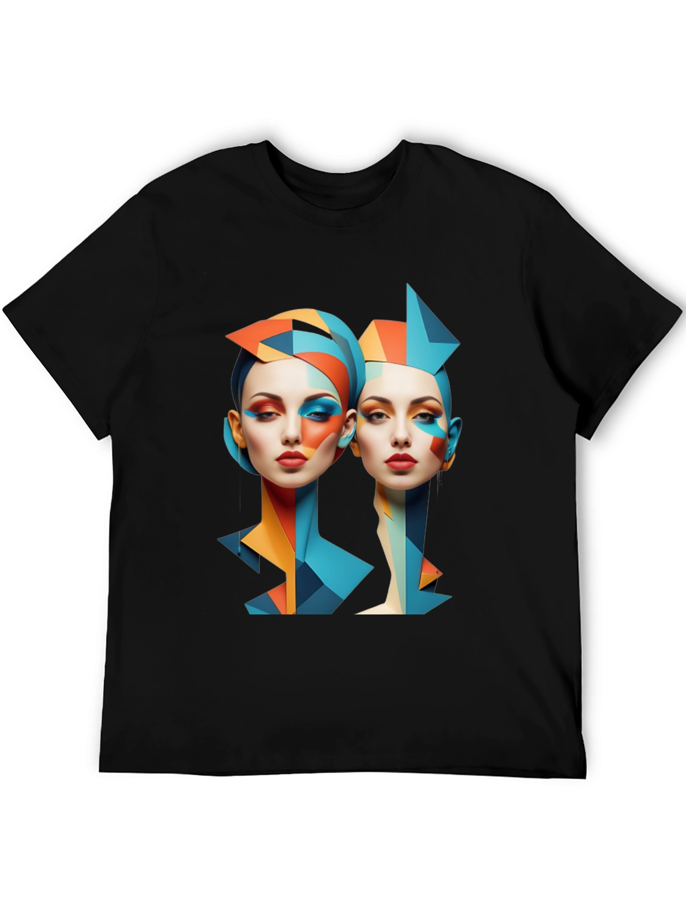 Geometric Women Graphic Tee - Modern Art Shirt