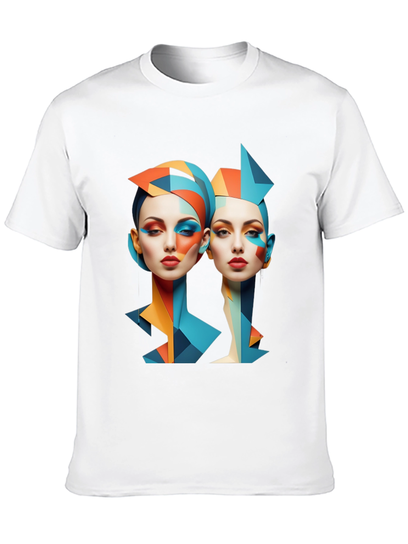 Geometric Women Graphic Tee - Modern Art Shirt